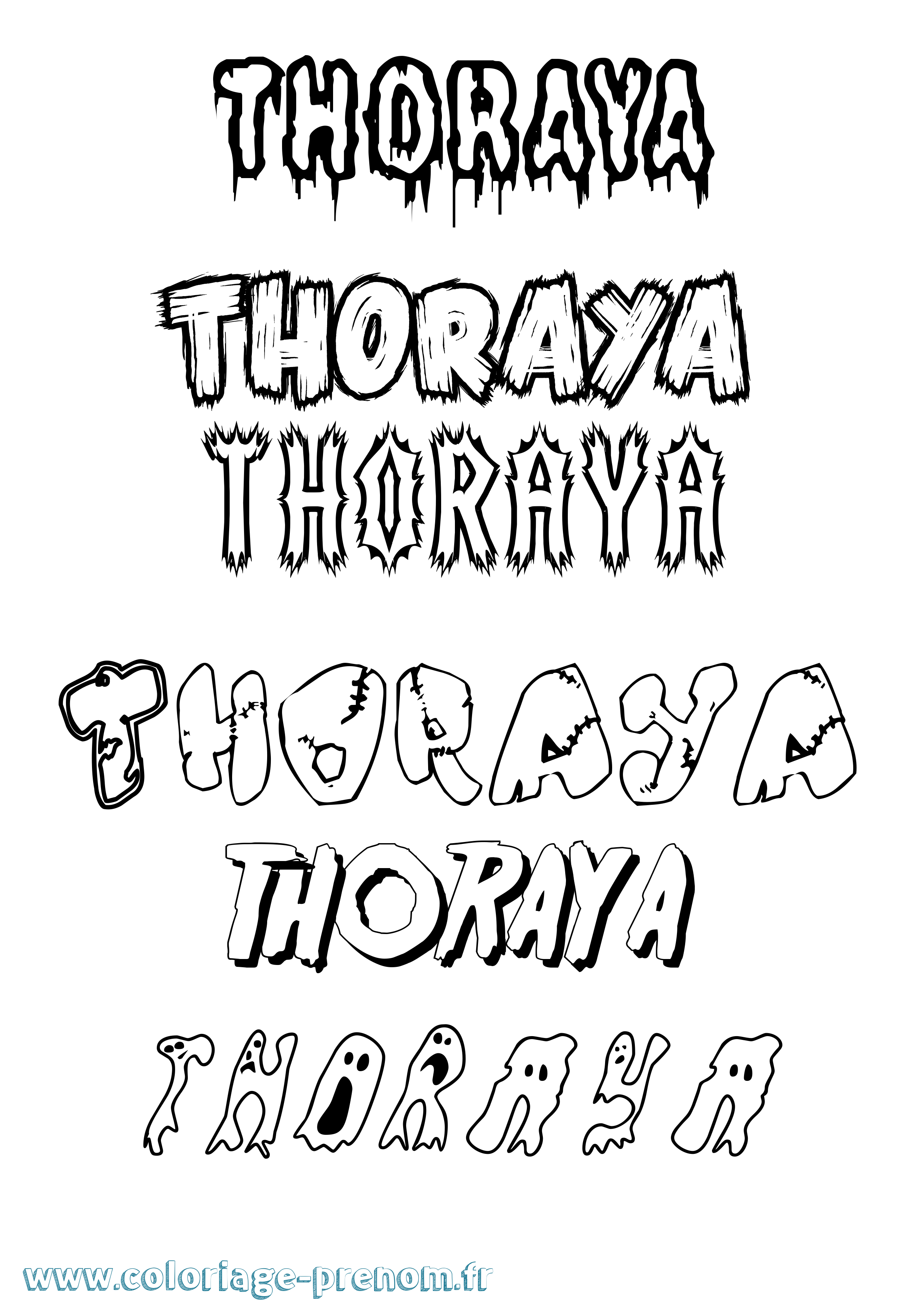 Coloriage Thoraya Frisson Coloriage prénom Thoraya Frisson
