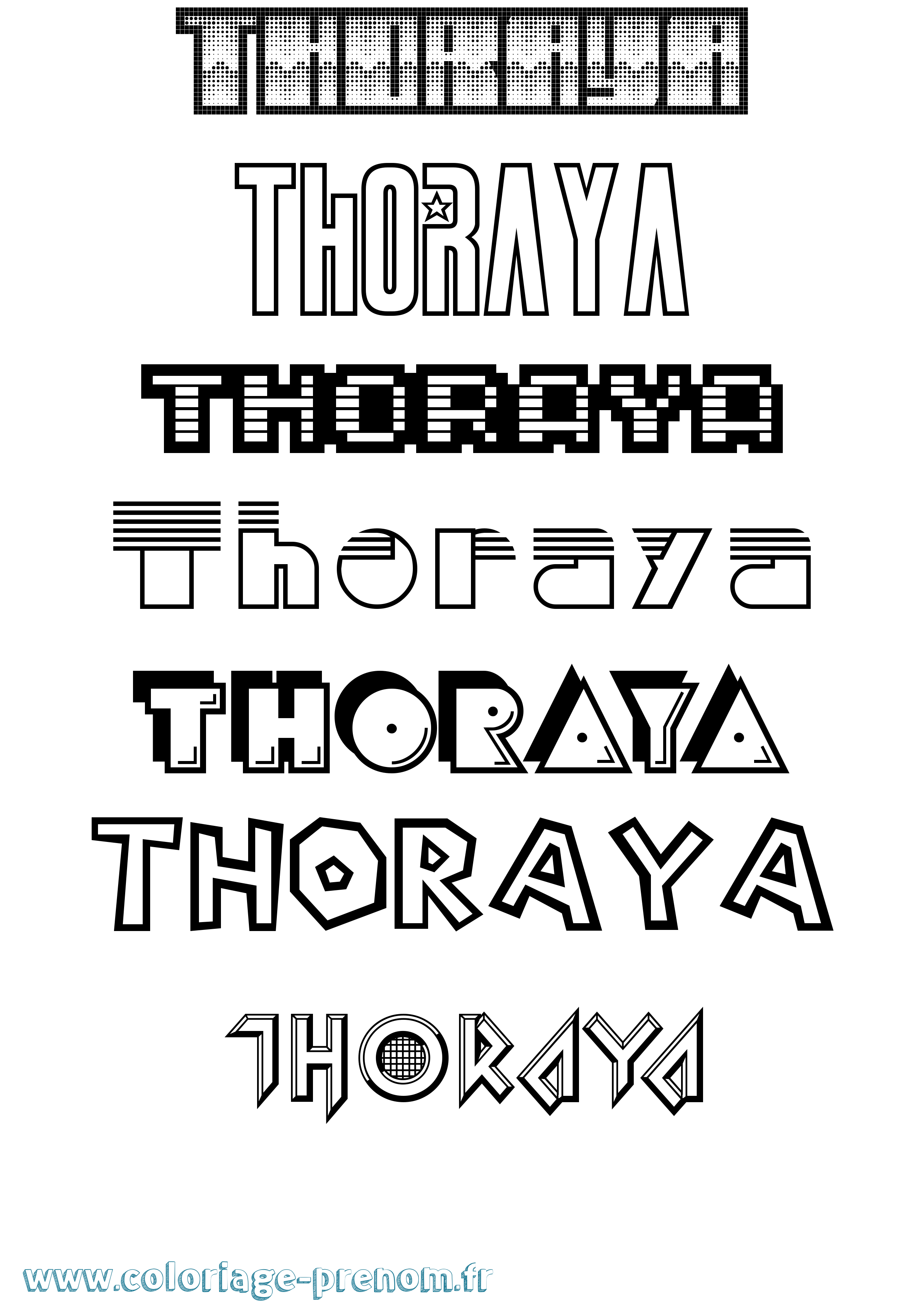 Coloriage Thoraya Jeux Vidéos Coloriage prénom Thoraya Jeux Vidéos