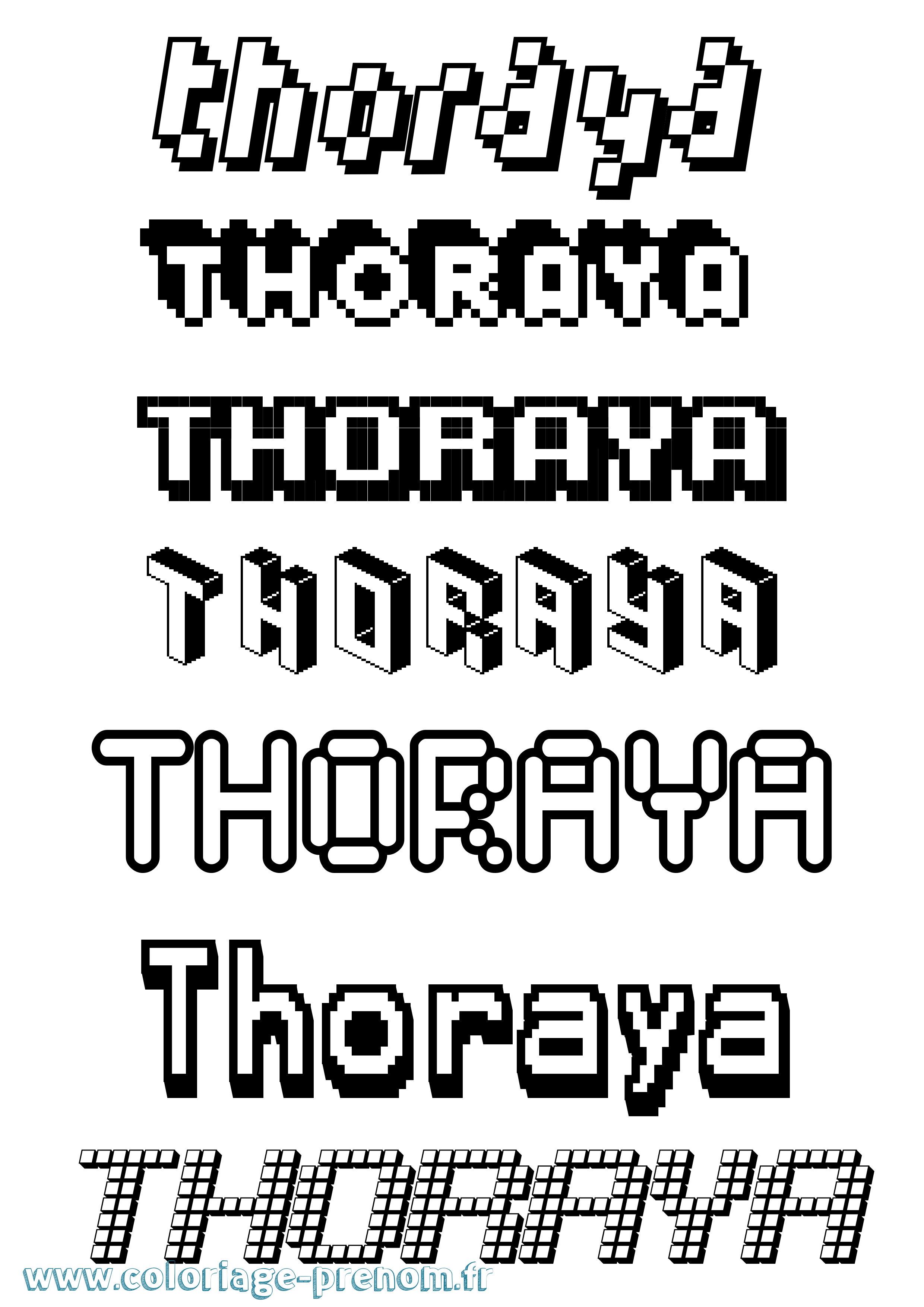 Coloriage Thoraya Pixel Coloriage prénom Thoraya Pixel