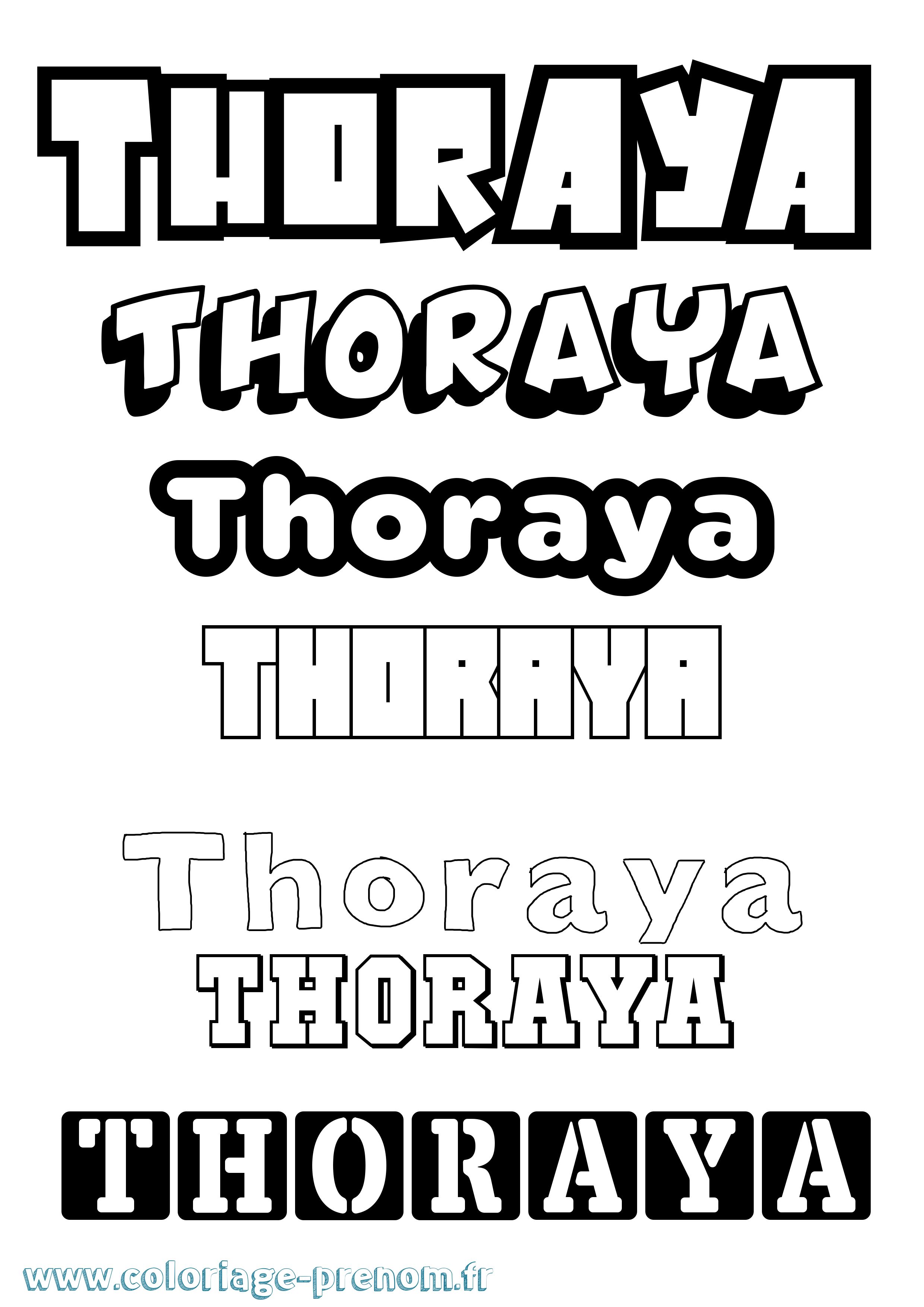 Coloriage Thoraya Simple Coloriage prénom Thoraya Simple