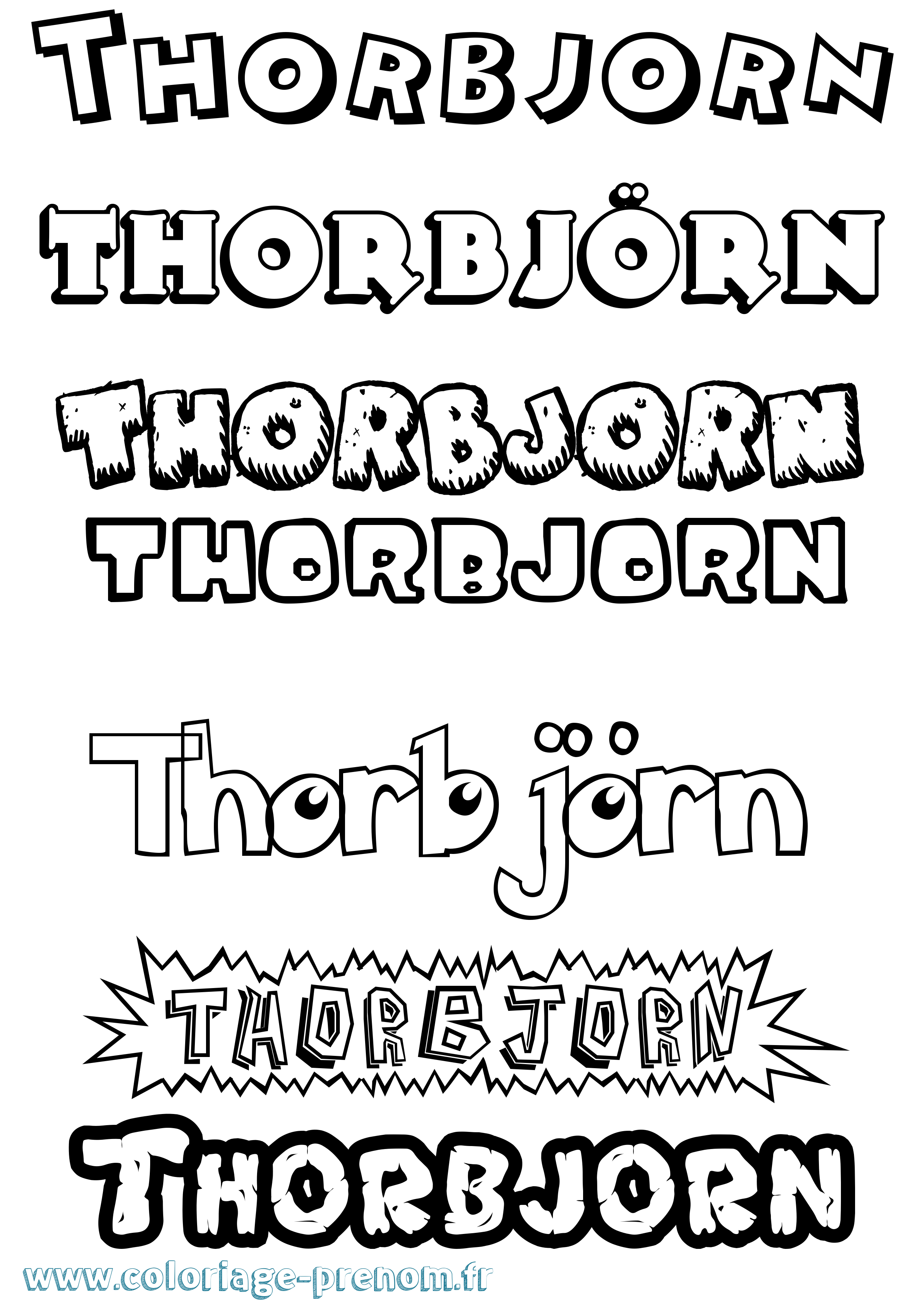 Coloriage Thorbjörn Dessin Animé Coloriage prénom Thorbjörn Dessin Animé