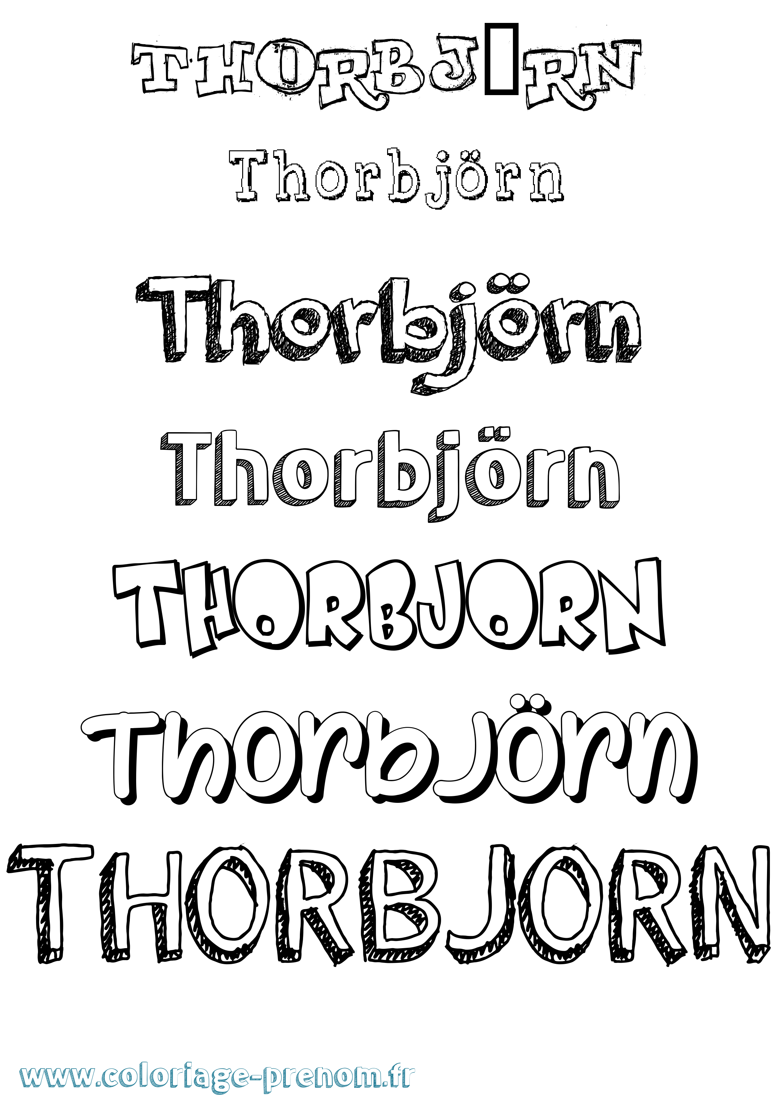 Coloriage Thorbjörn Dessiné Coloriage prénom Thorbjörn Dessiné