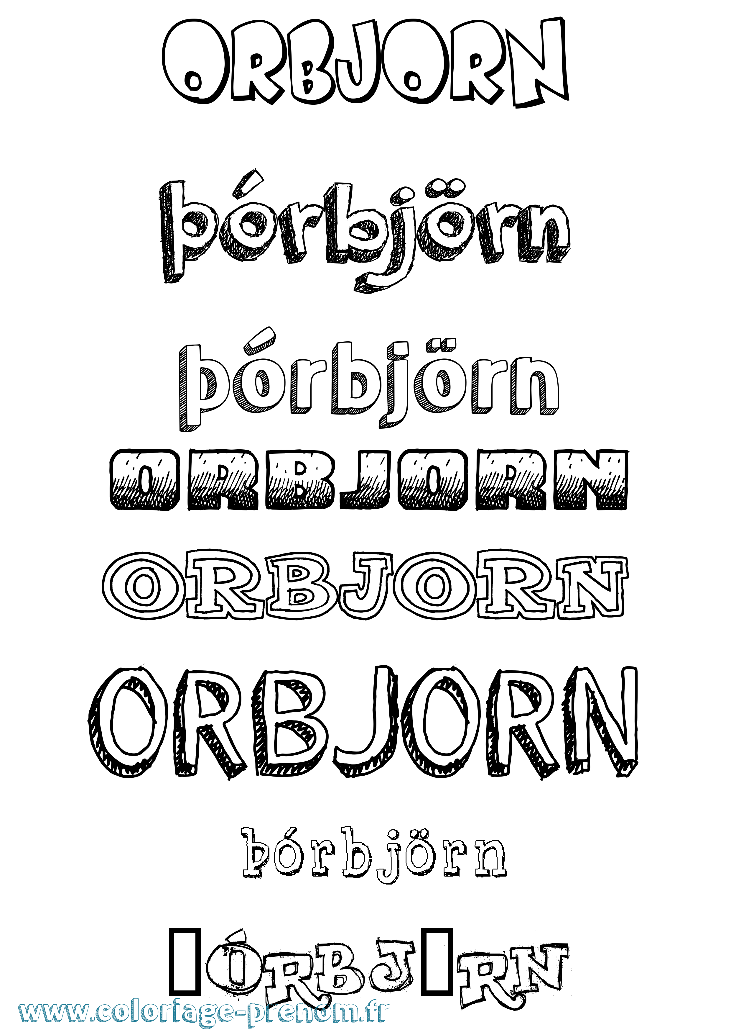 Coloriage Þórbjörn Dessiné Coloriage prénom Þórbjörn Dessiné