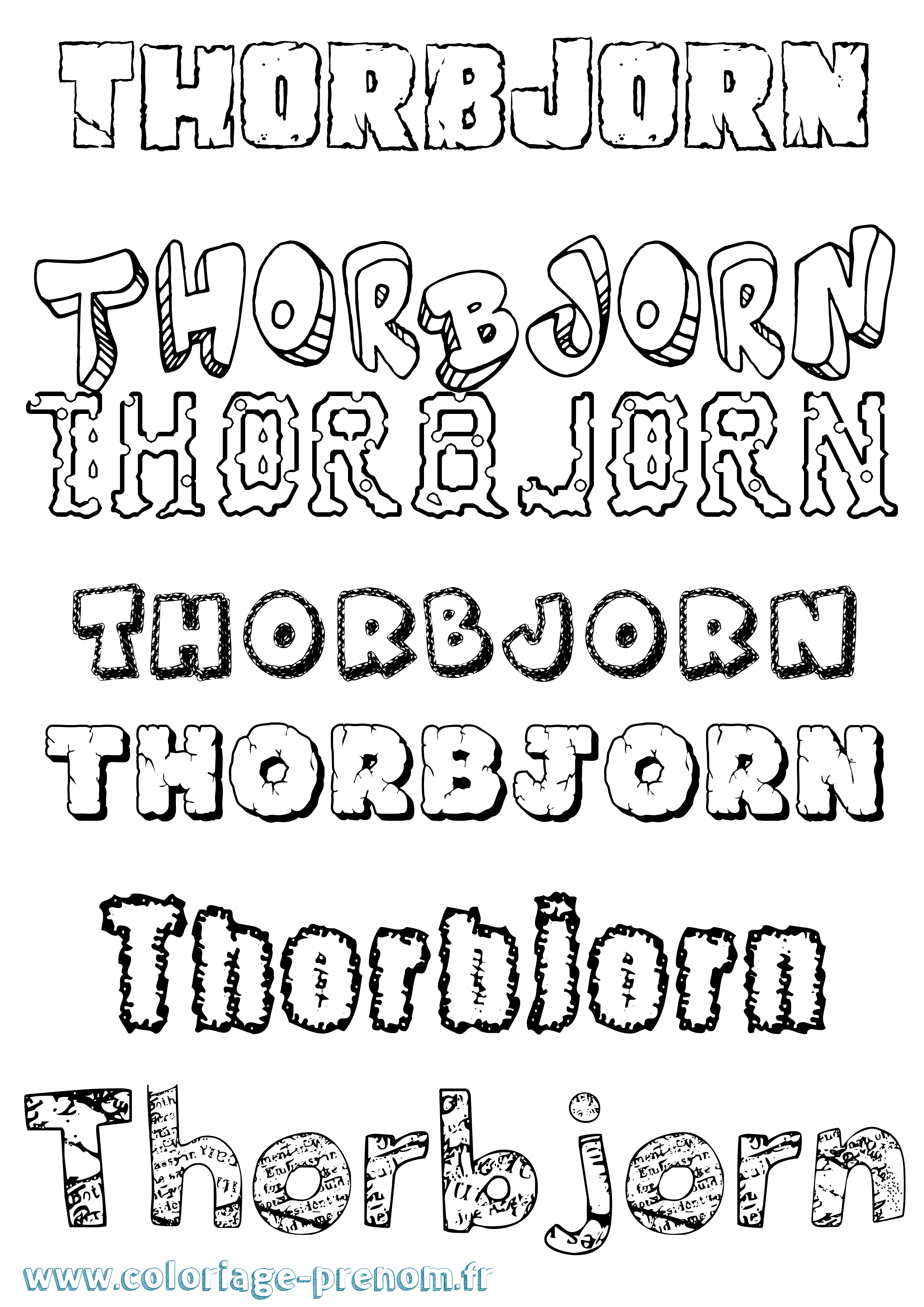 Coloriage Thorbjörn Destructuré Coloriage prénom Thorbjörn Destructuré