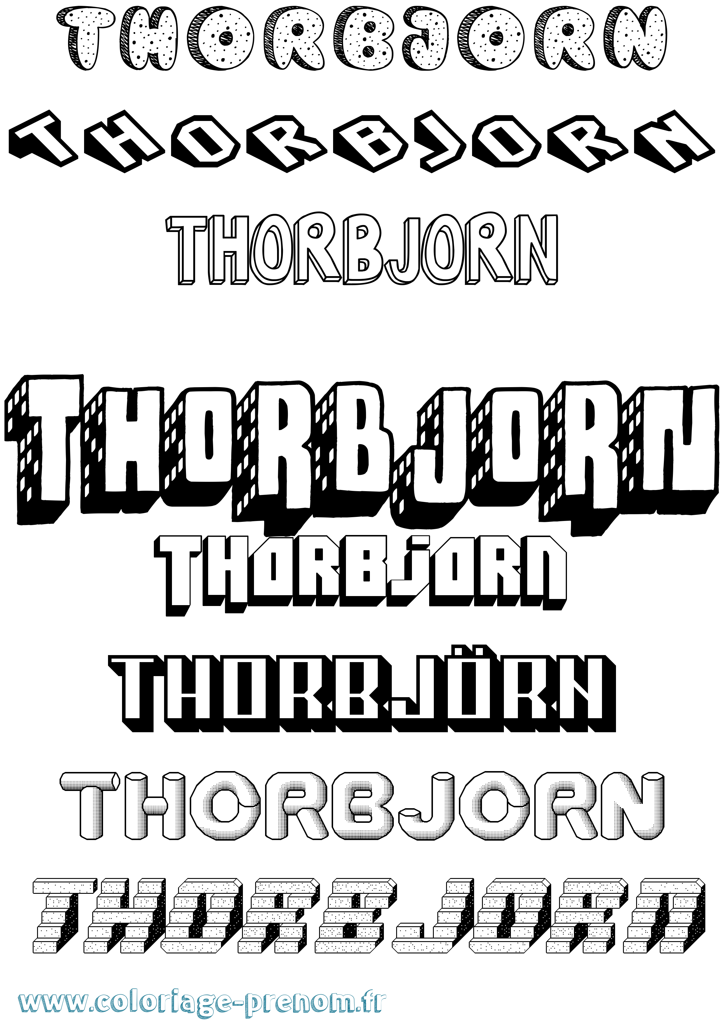 Coloriage Thorbjörn Effet 3D Coloriage prénom Thorbjörn Effet 3D