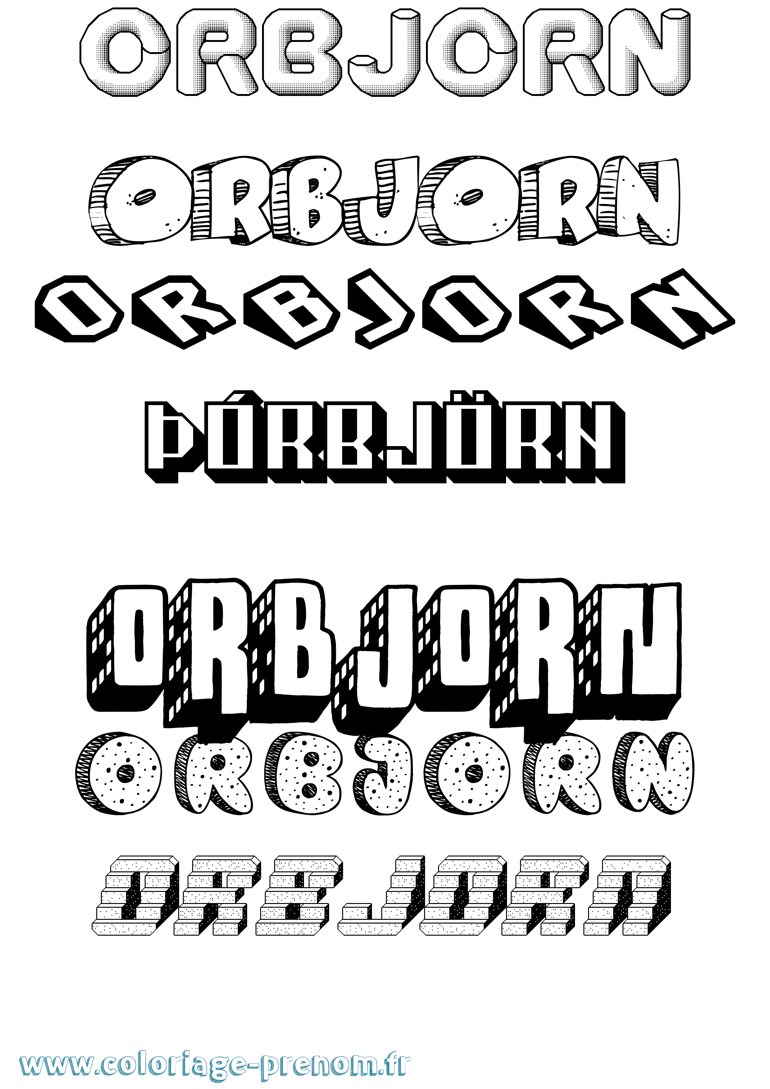 Coloriage Þórbjörn Effet 3D Coloriage prénom Þórbjörn Effet 3D
