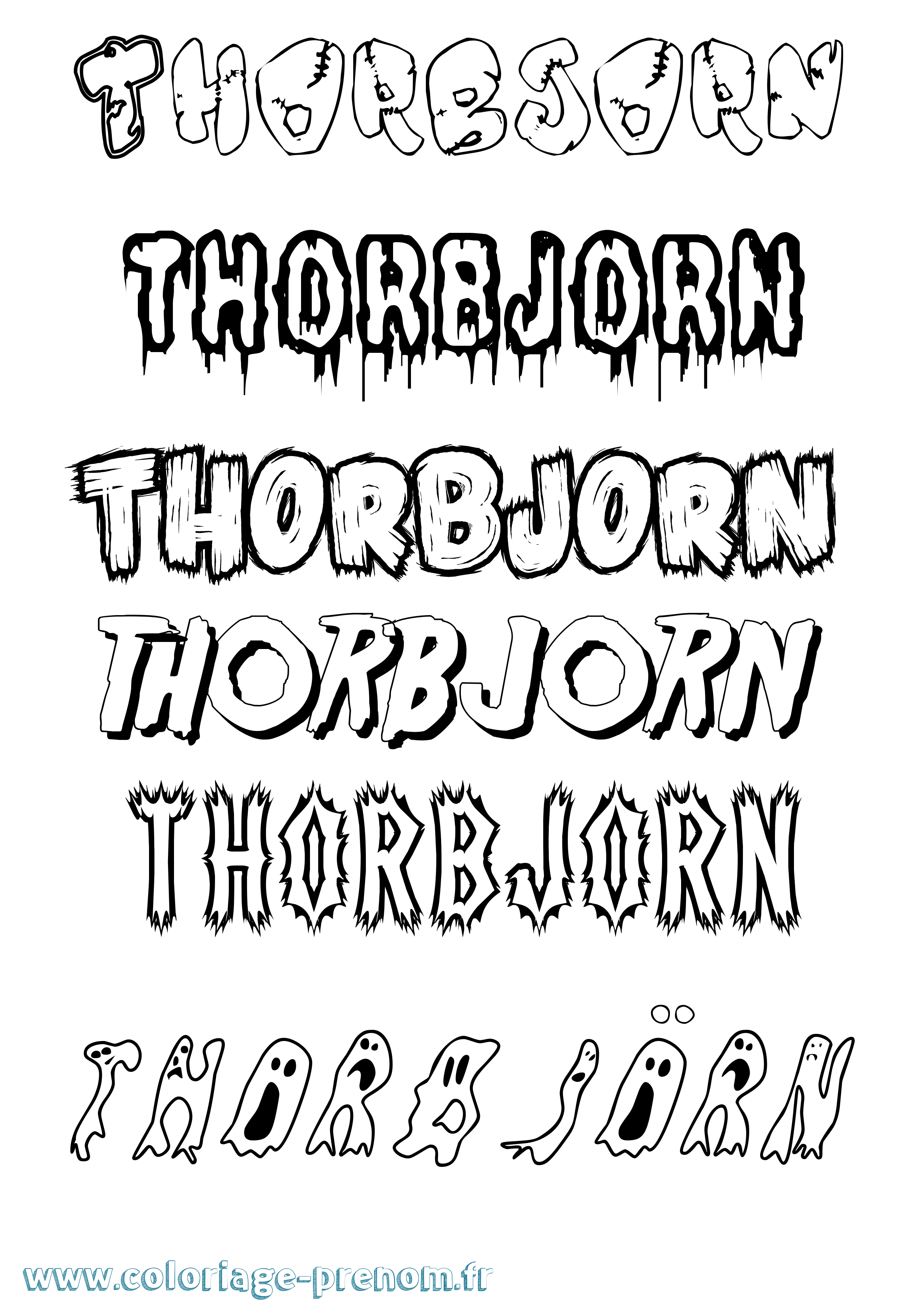 Coloriage Thorbjörn Frisson Coloriage prénom Thorbjörn Frisson