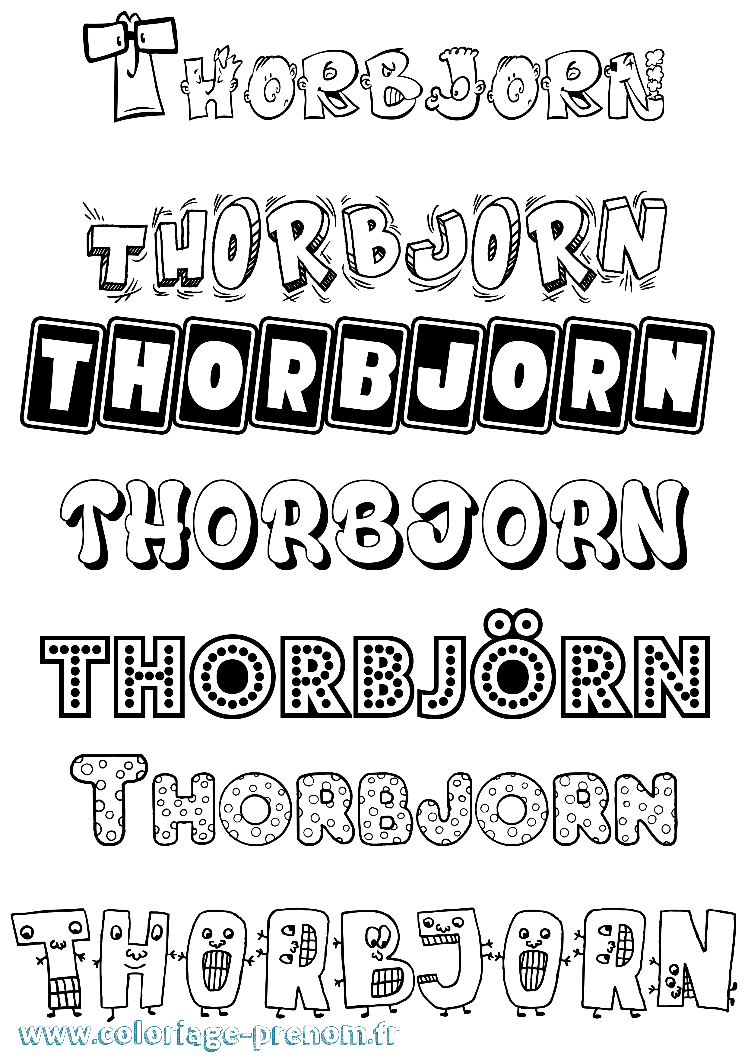 Coloriage Thorbjörn Fun Coloriage prénom Thorbjörn Fun