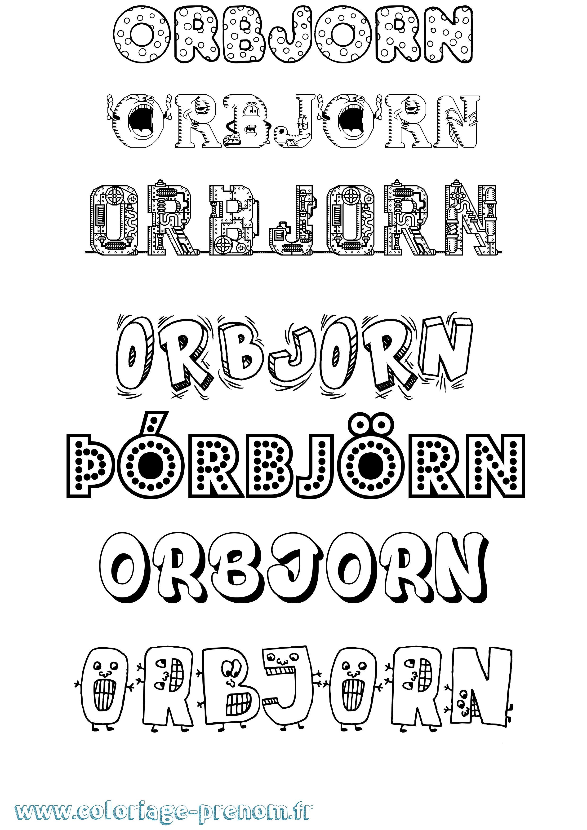 Coloriage Þórbjörn Fun Coloriage prénom Þórbjörn Fun