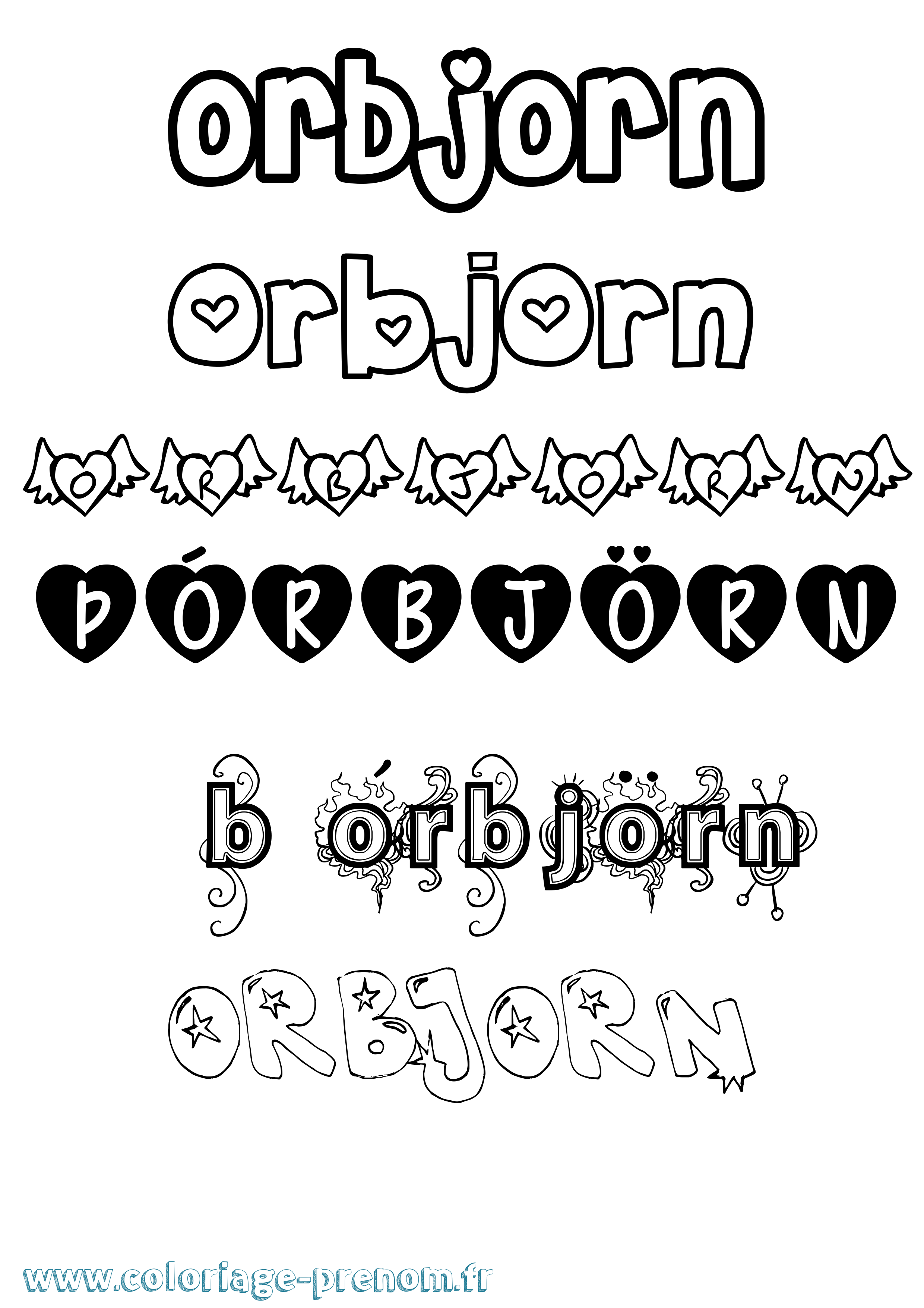 Coloriage Þórbjörn Girly Coloriage prénom Þórbjörn Girly