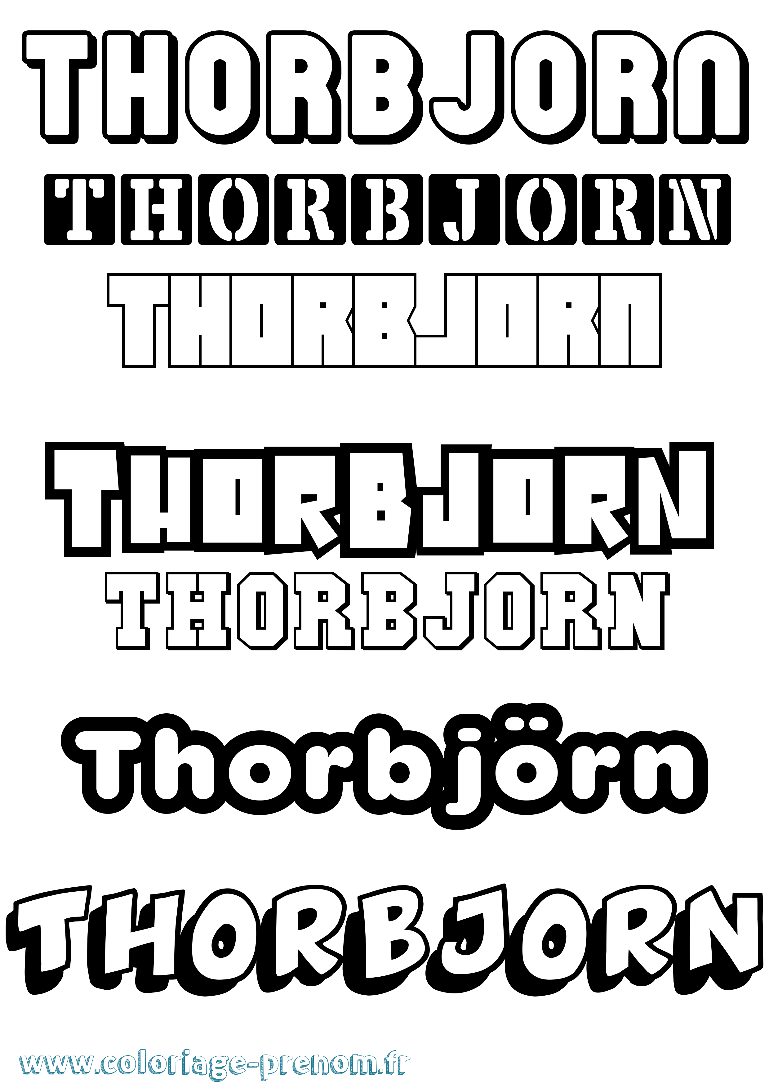 Coloriage Thorbjörn Simple Coloriage prénom Thorbjörn Simple