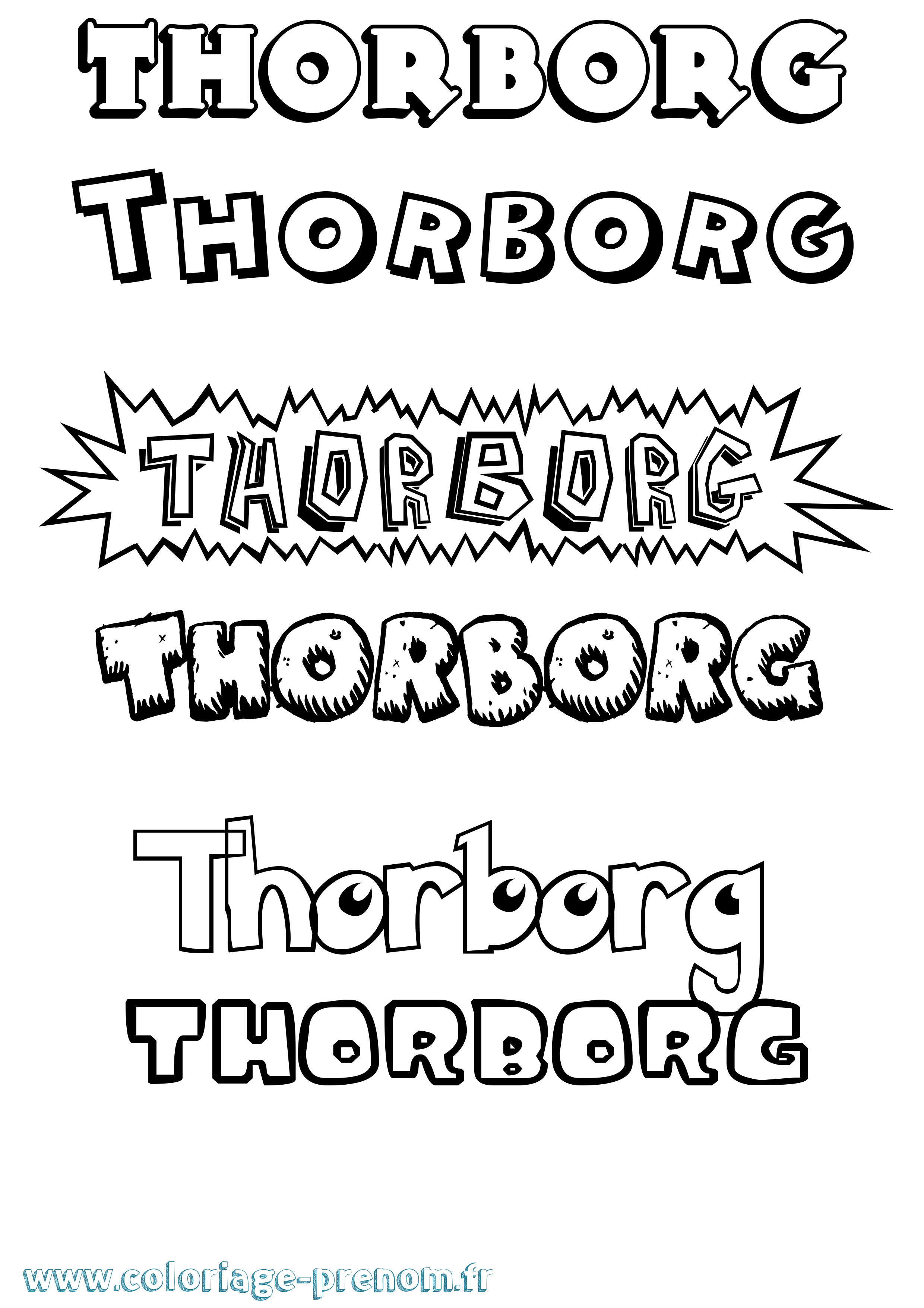 Coloriage Thorborg Dessin Animé Coloriage prénom Thorborg Dessin Animé