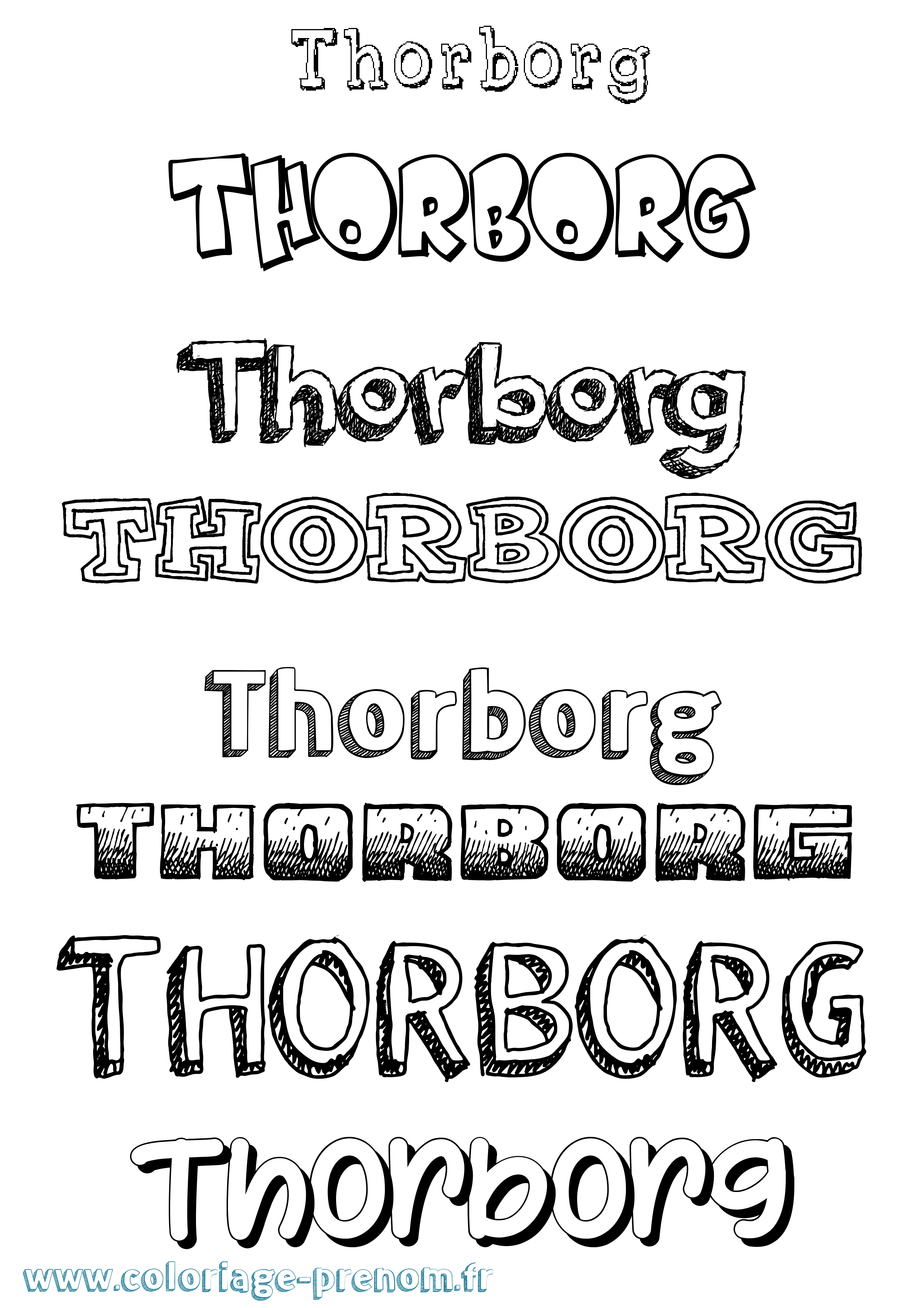 Coloriage Thorborg Dessiné Coloriage prénom Thorborg Dessiné