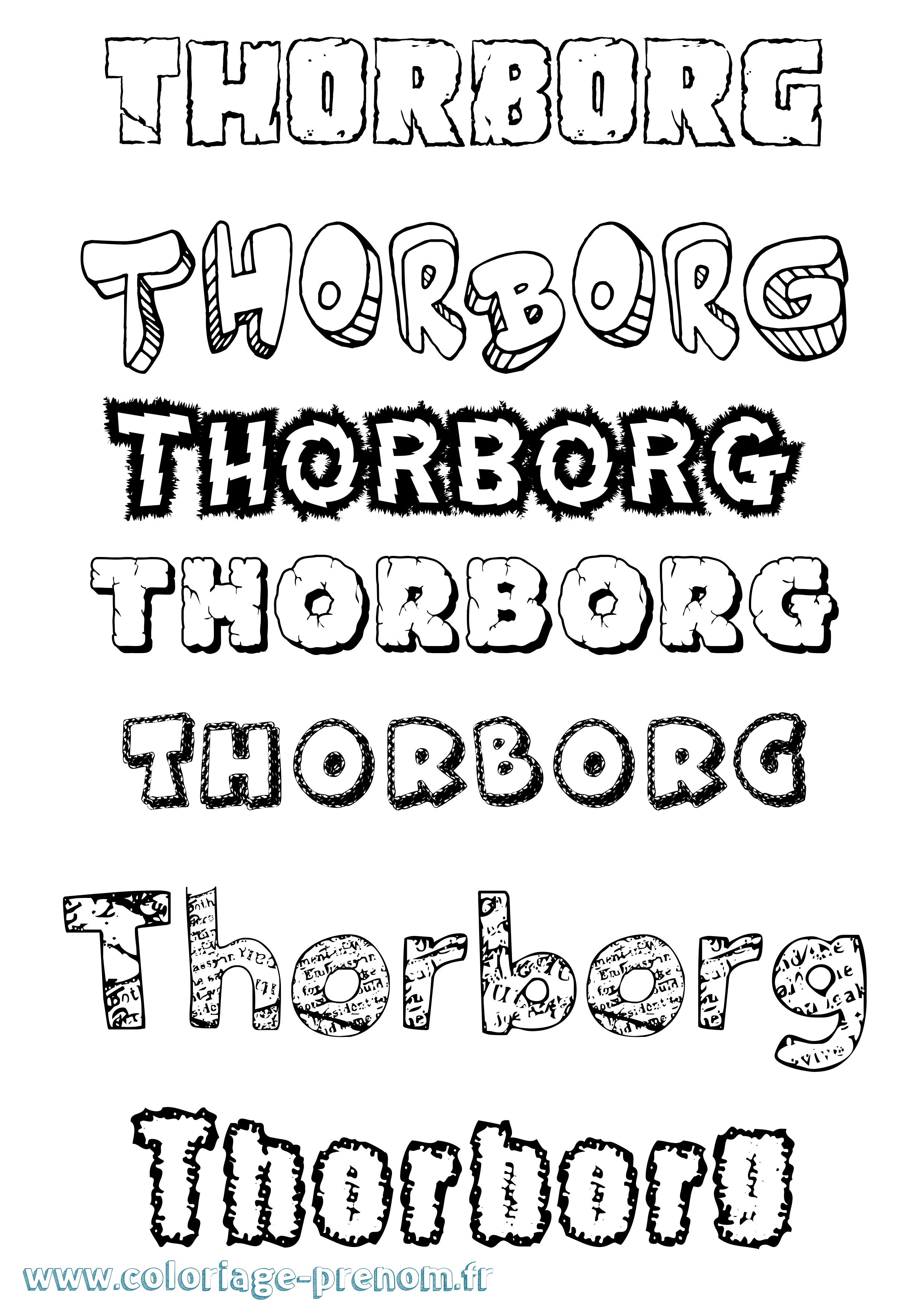 Coloriage Thorborg Destructuré Coloriage prénom Thorborg Destructuré