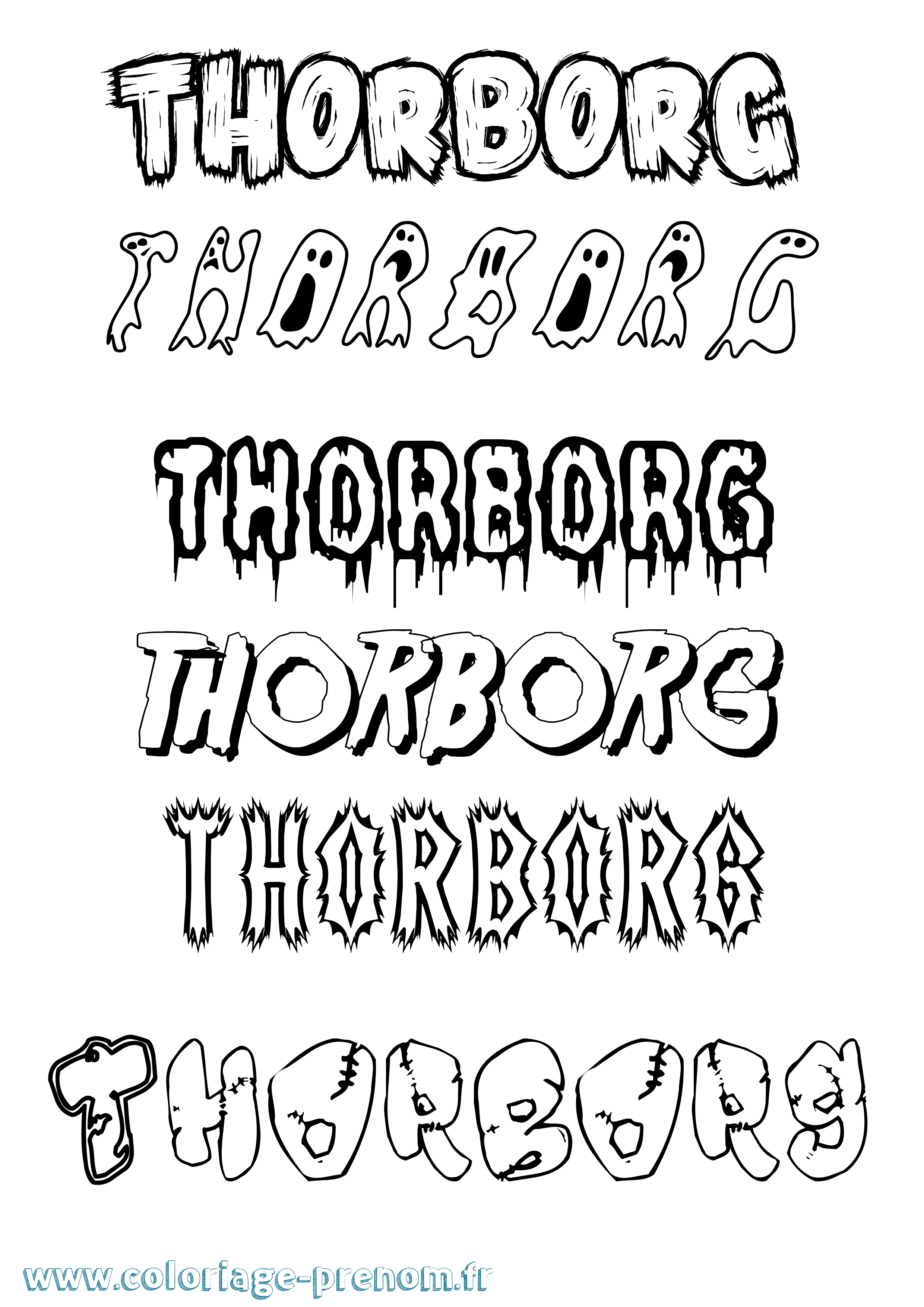 Coloriage Thorborg Frisson Coloriage prénom Thorborg Frisson