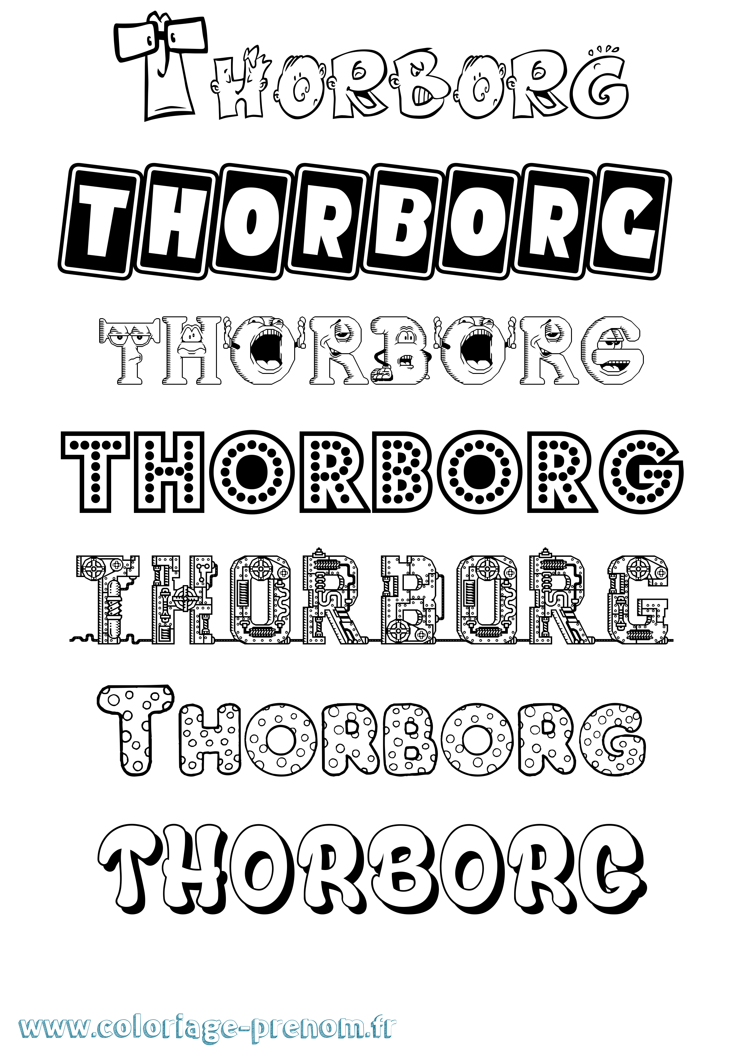 Coloriage Thorborg Fun Coloriage prénom Thorborg Fun