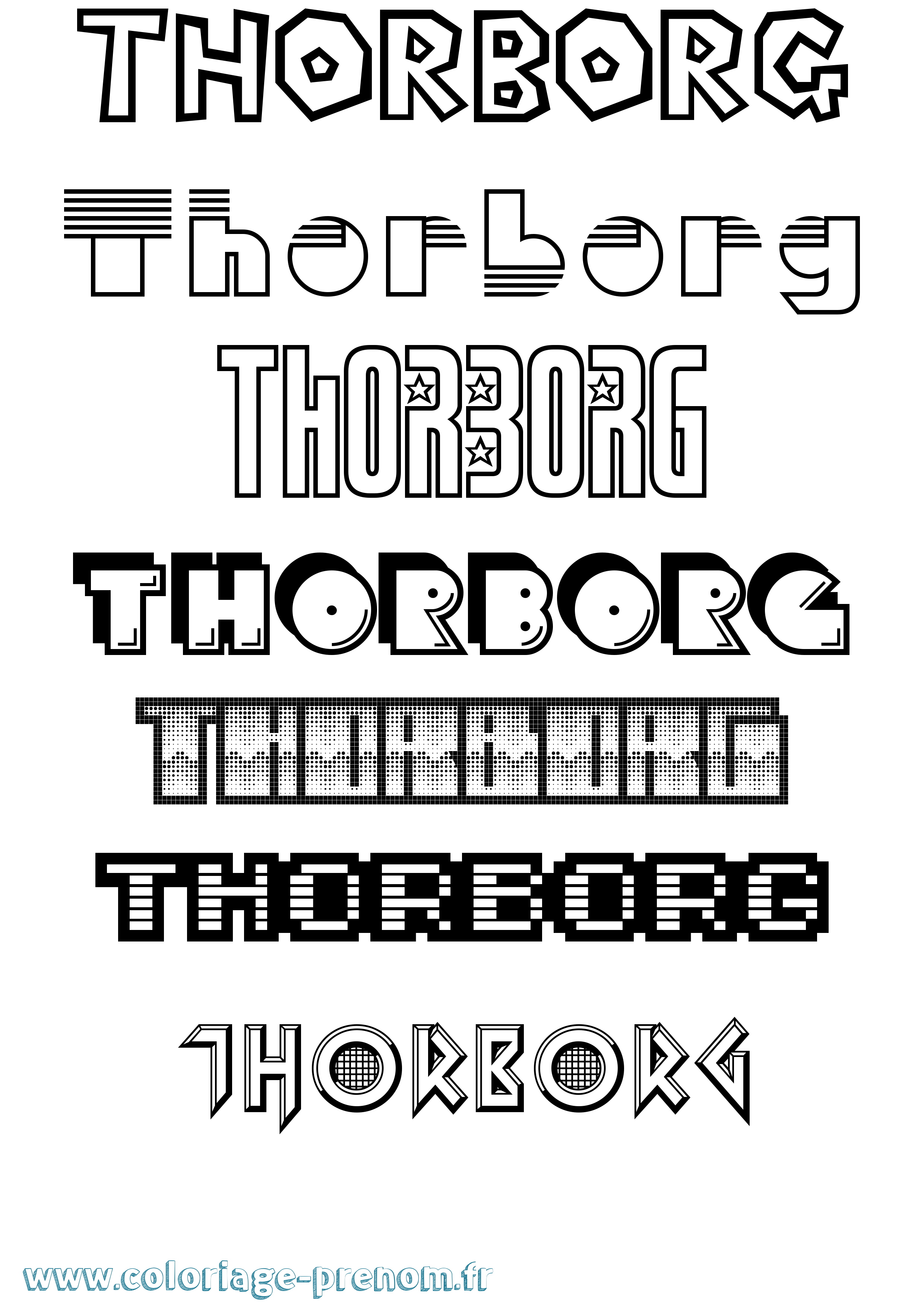 Coloriage Thorborg Jeux Vidéos Coloriage prénom Thorborg Jeux Vidéos