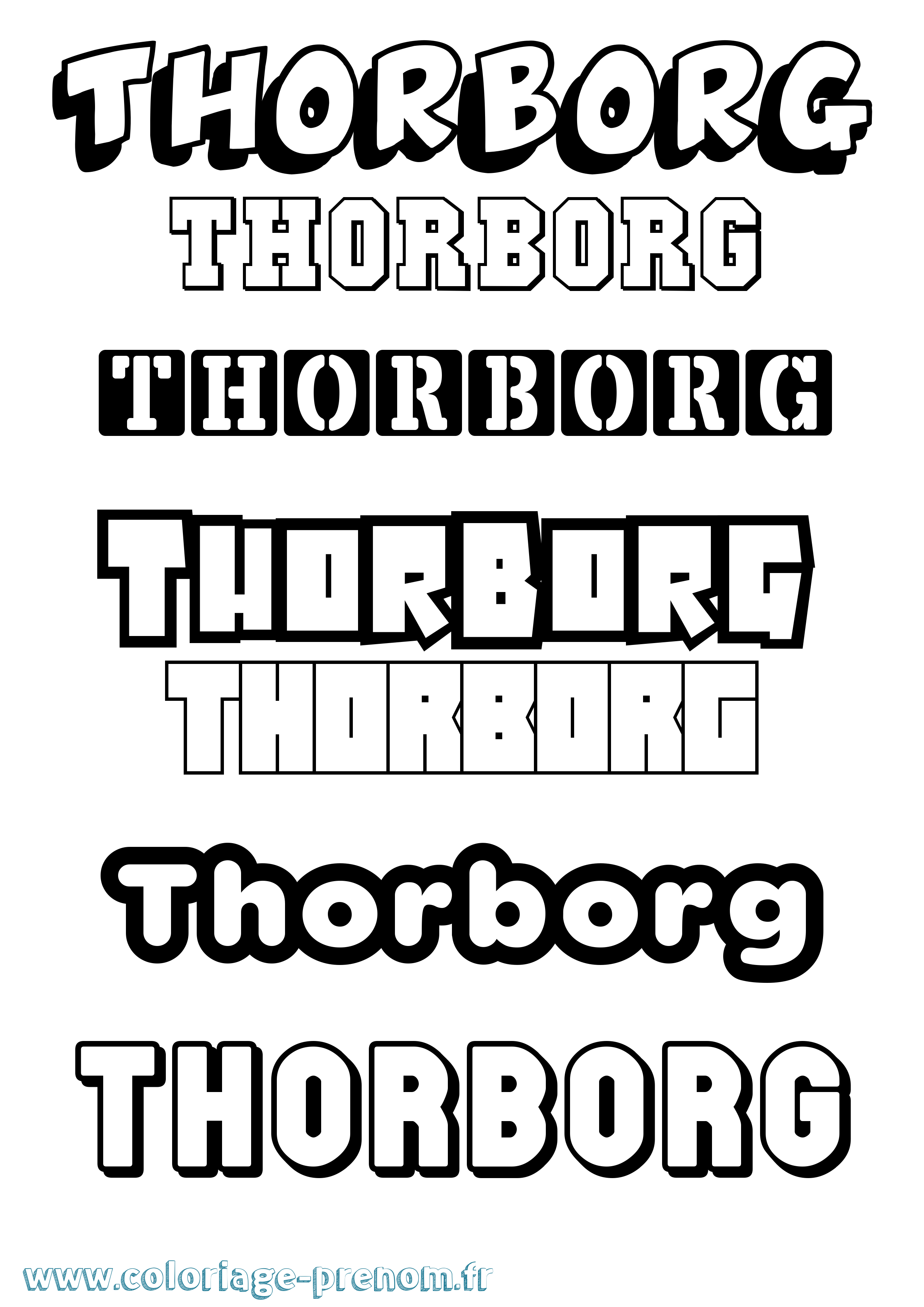 Coloriage Thorborg Simple Coloriage prénom Thorborg Simple