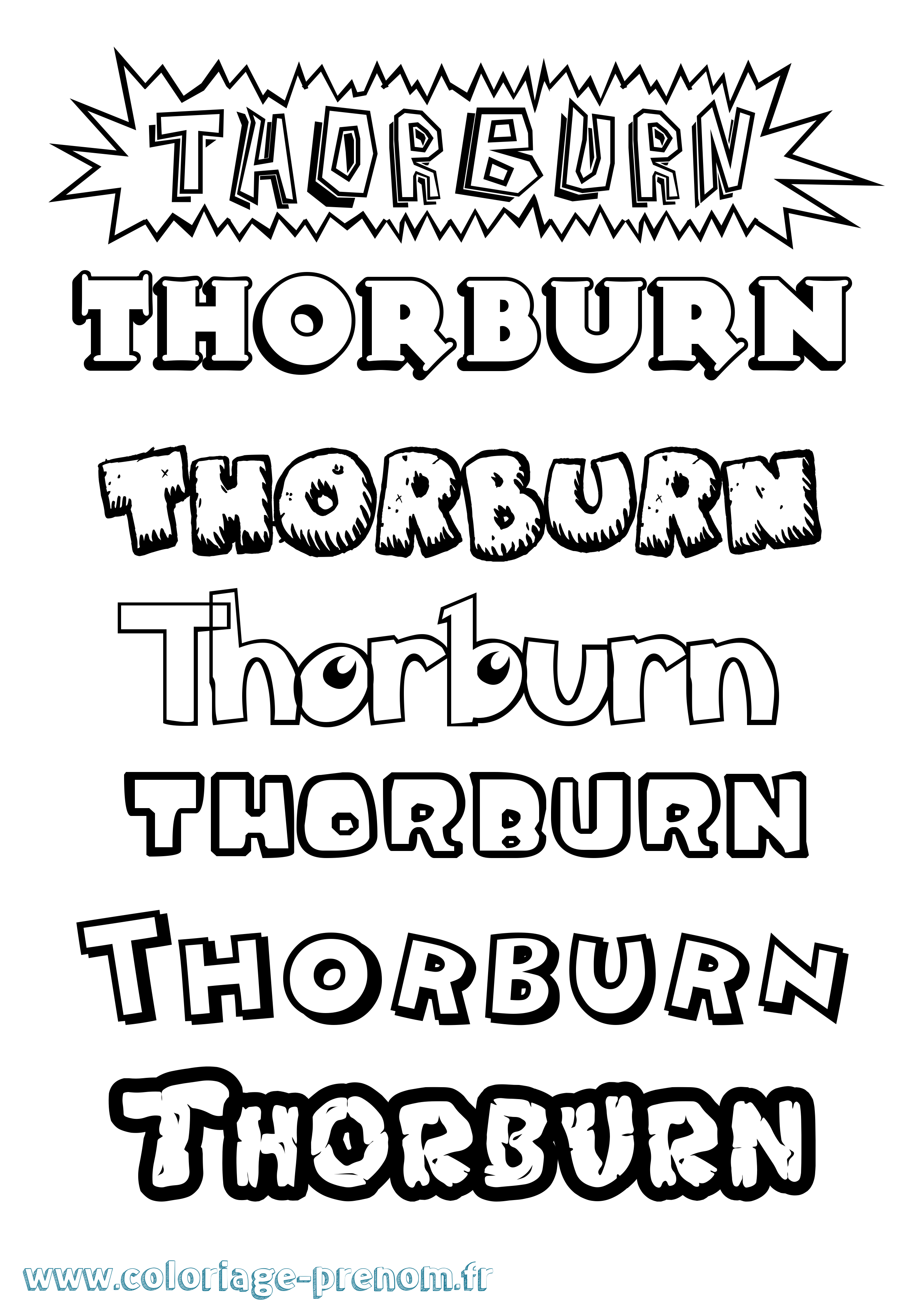 Coloriage Thorburn Dessin Animé Coloriage prénom Thorburn Dessin Animé