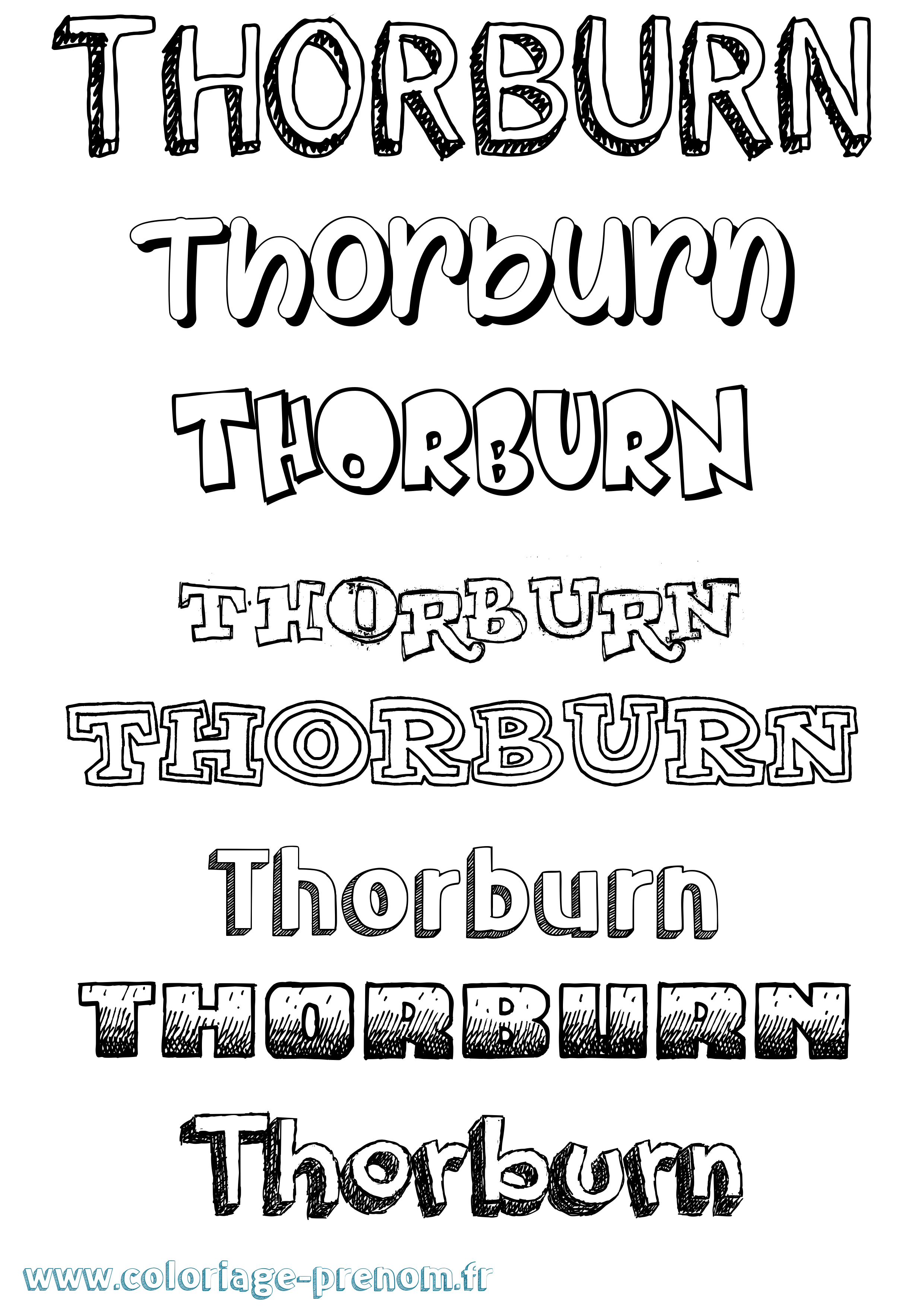Coloriage Thorburn Dessiné Coloriage prénom Thorburn Dessiné
