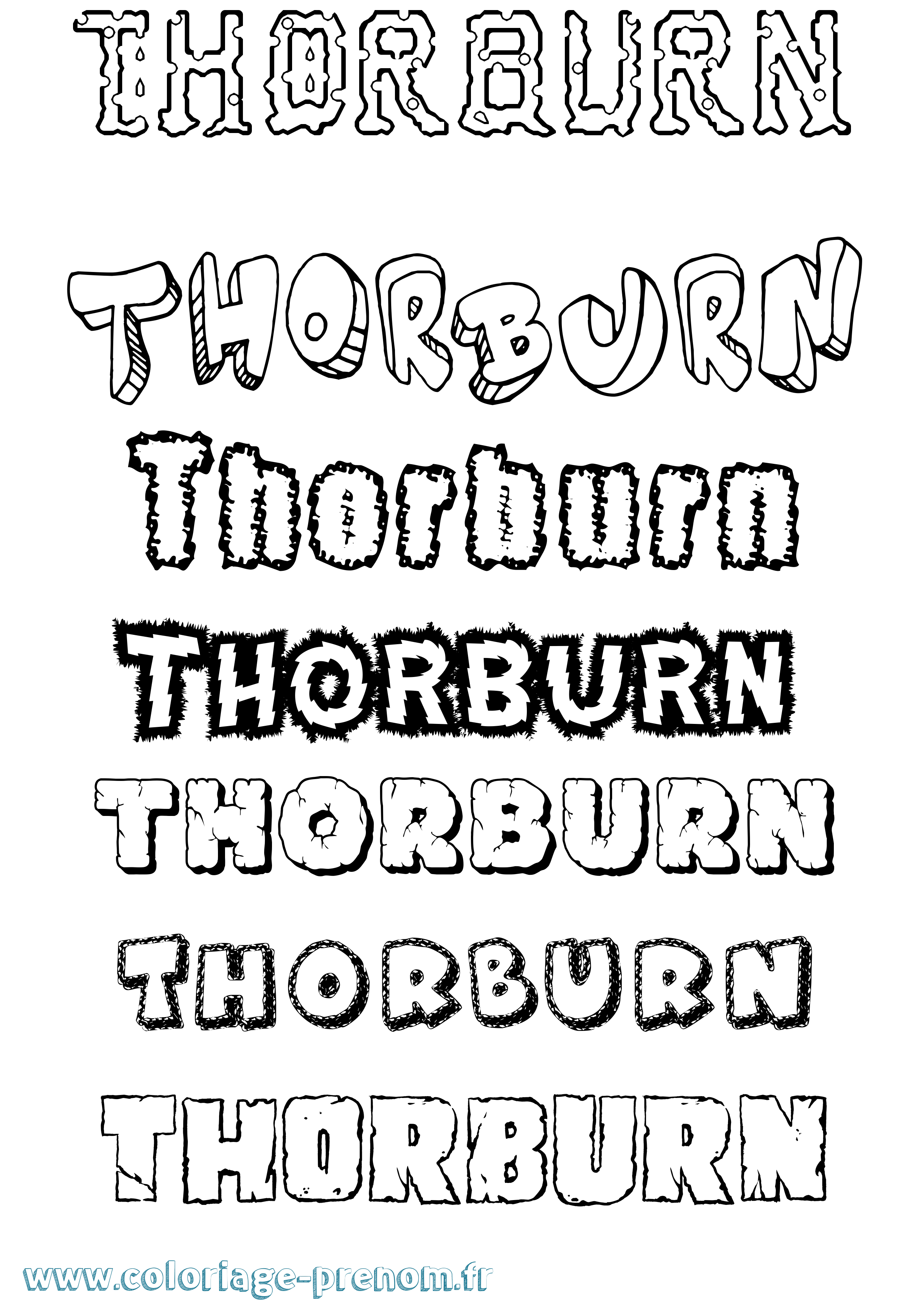 Coloriage Thorburn Destructuré Coloriage prénom Thorburn Destructuré