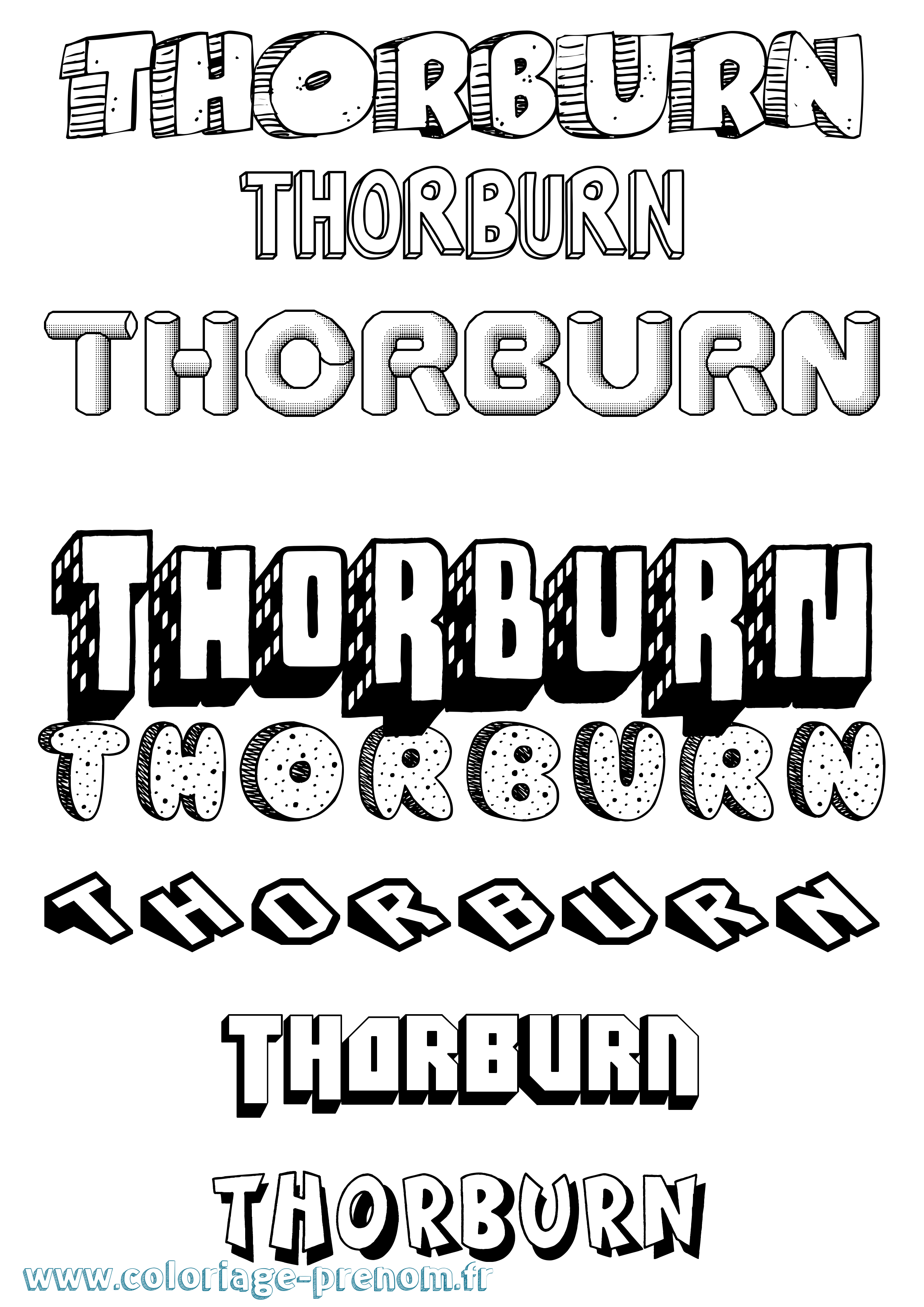 Coloriage Thorburn Effet 3D Coloriage prénom Thorburn Effet 3D