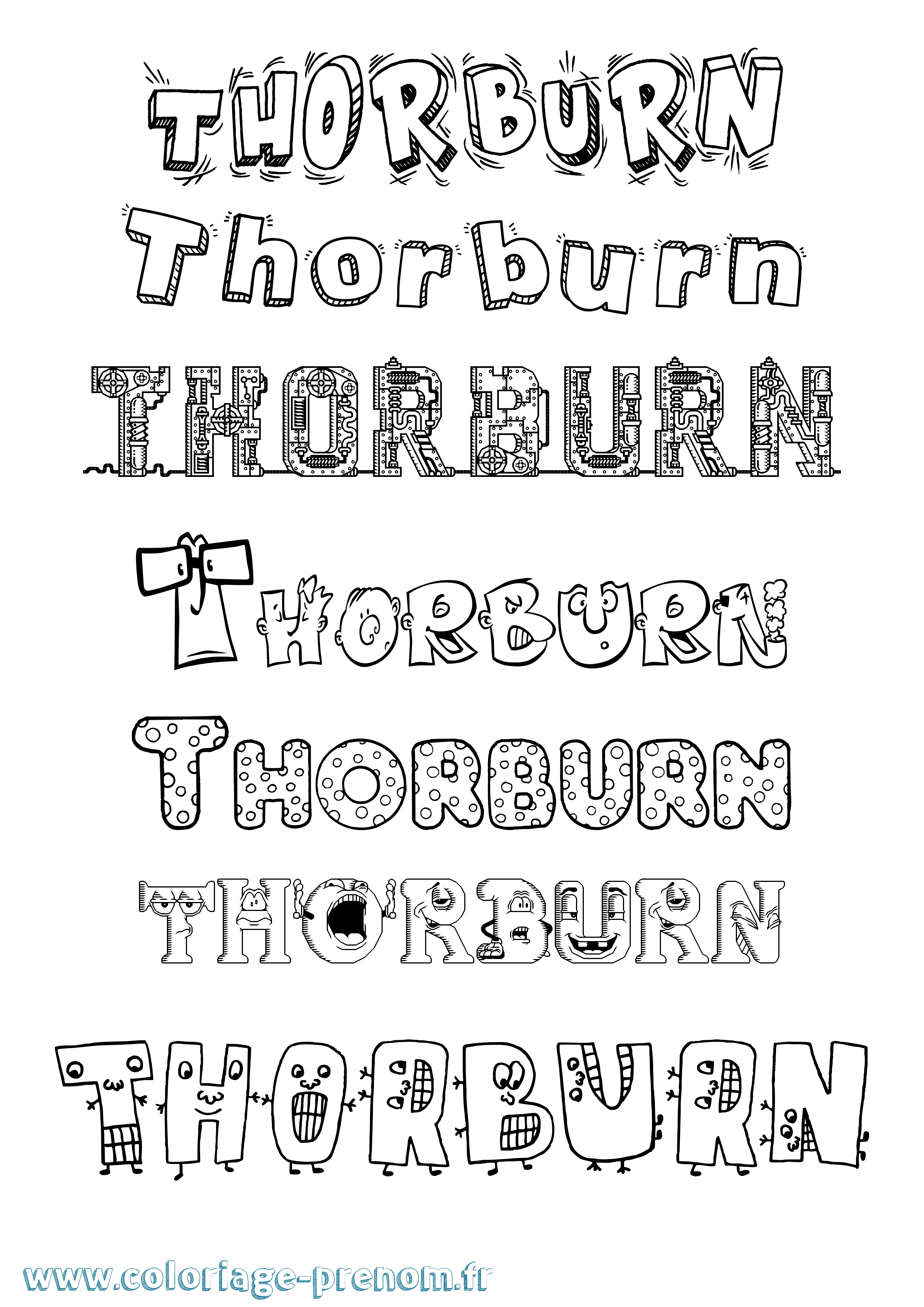 Coloriage Thorburn Fun Coloriage prénom Thorburn Fun