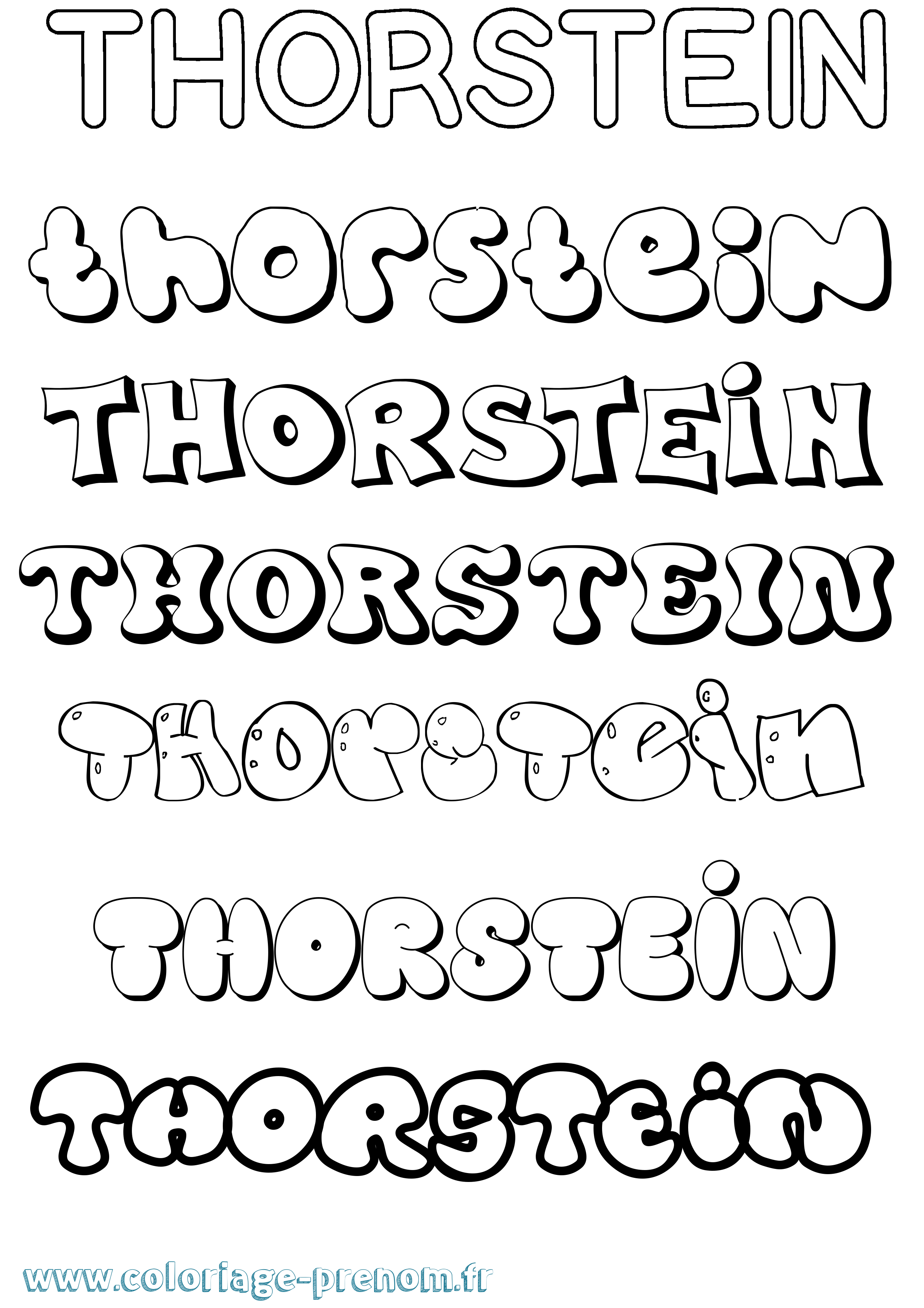 Coloriage Thorstein Bubble Coloriage prénom Thorstein Bubble