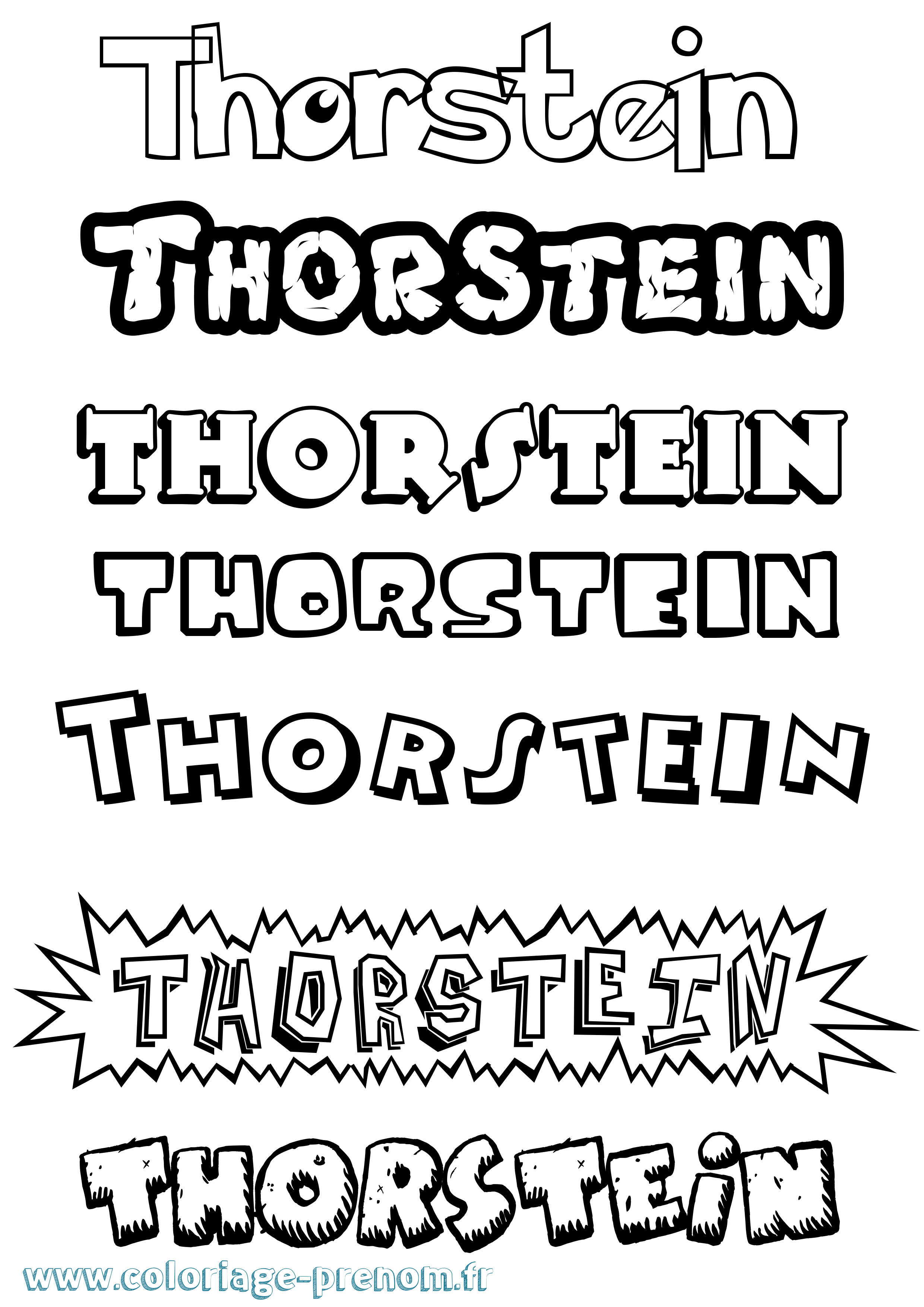 Coloriage Thorstein Dessin Animé Coloriage prénom Thorstein Dessin Animé