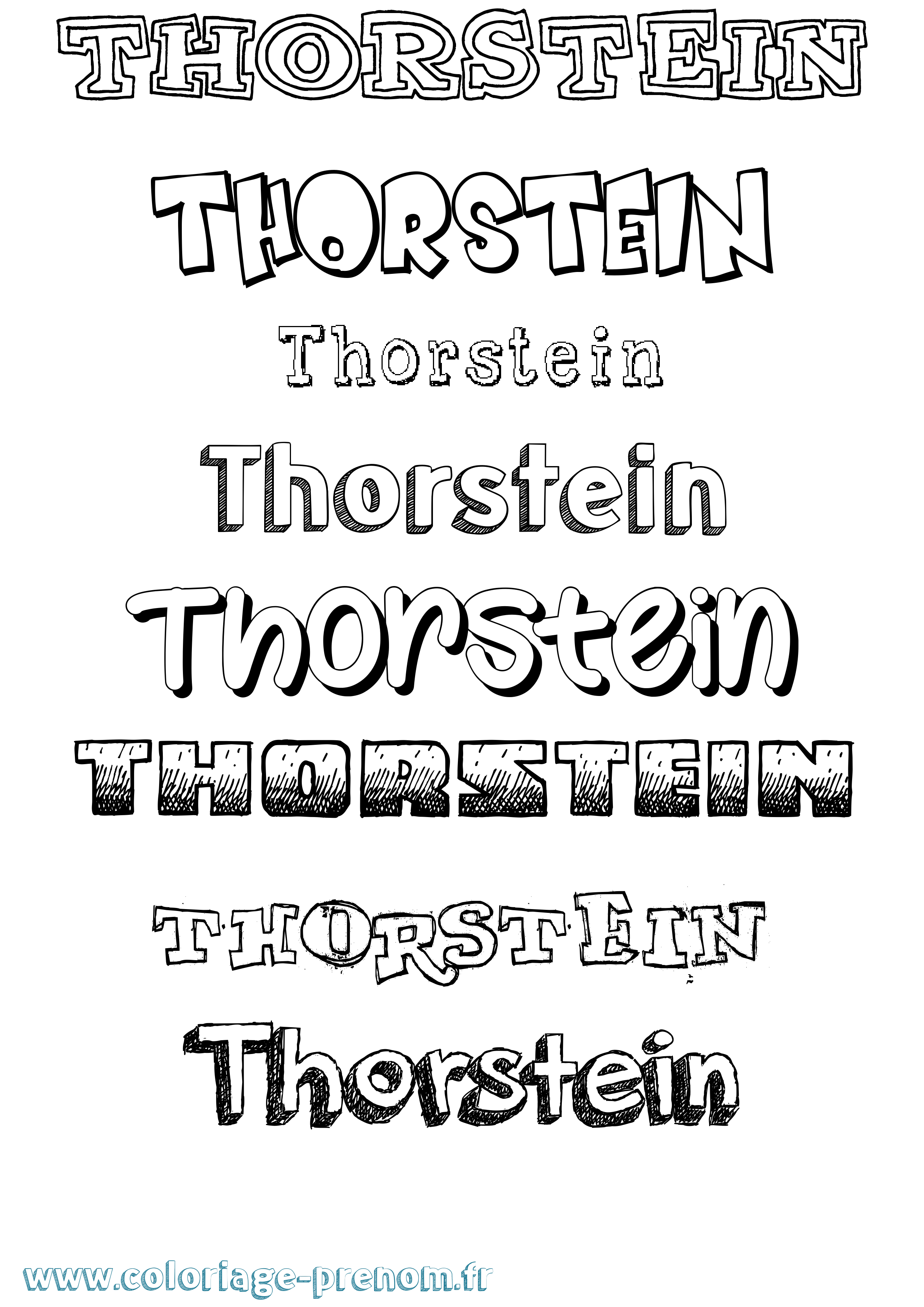 Coloriage Thorstein Dessiné Coloriage prénom Thorstein Dessiné