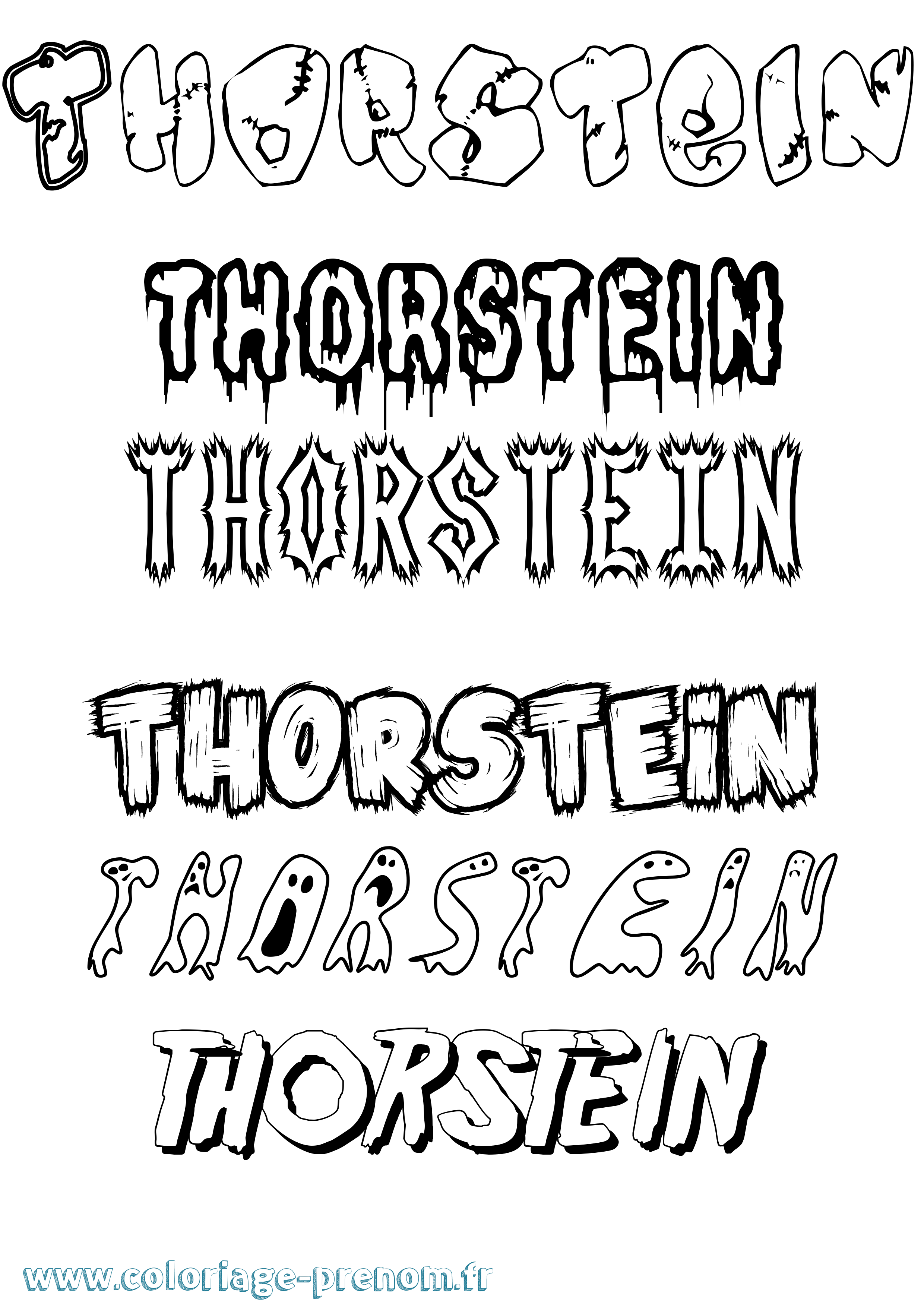 Coloriage Thorstein Frisson Coloriage prénom Thorstein Frisson