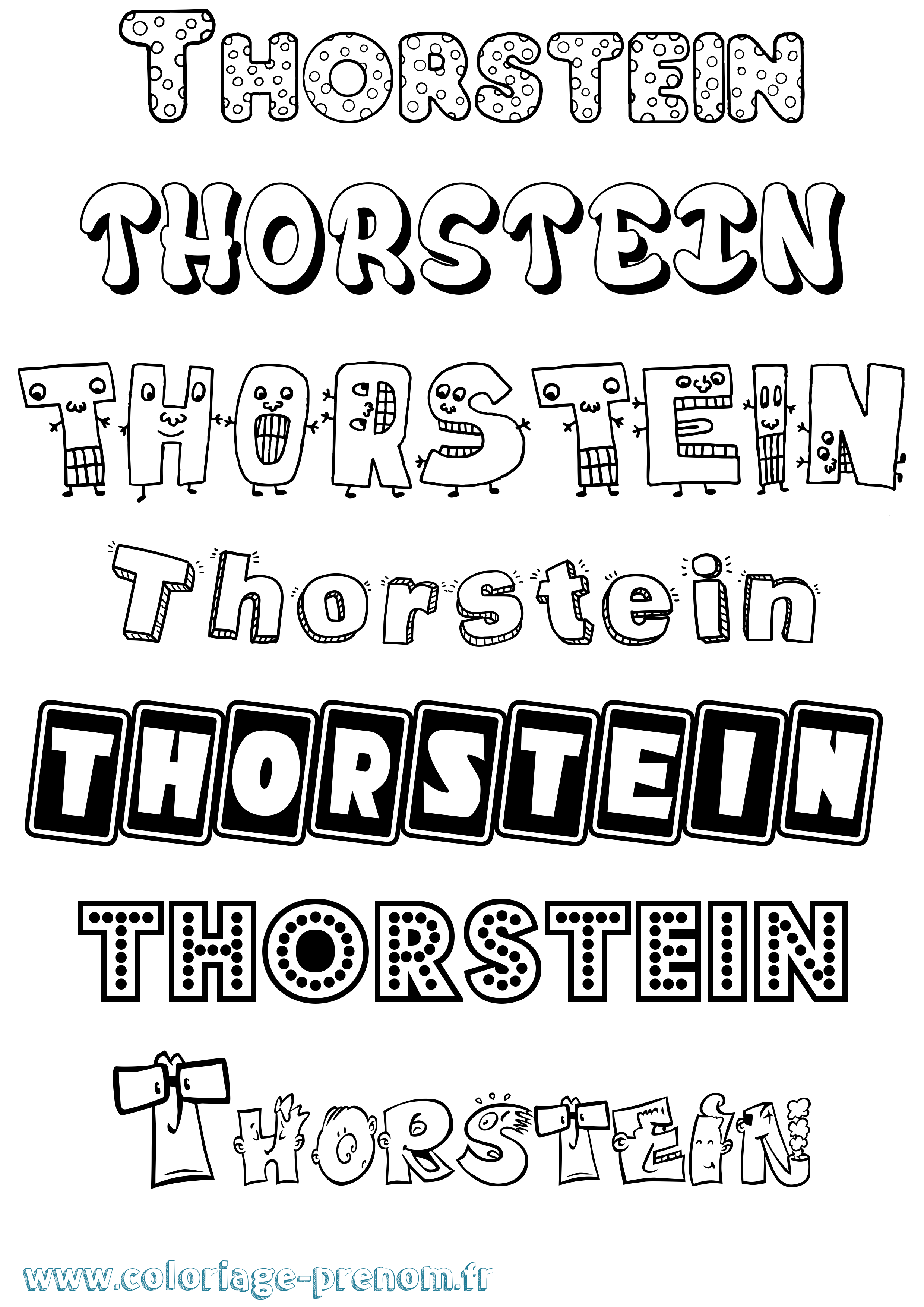 Coloriage Thorstein Fun Coloriage prénom Thorstein Fun
