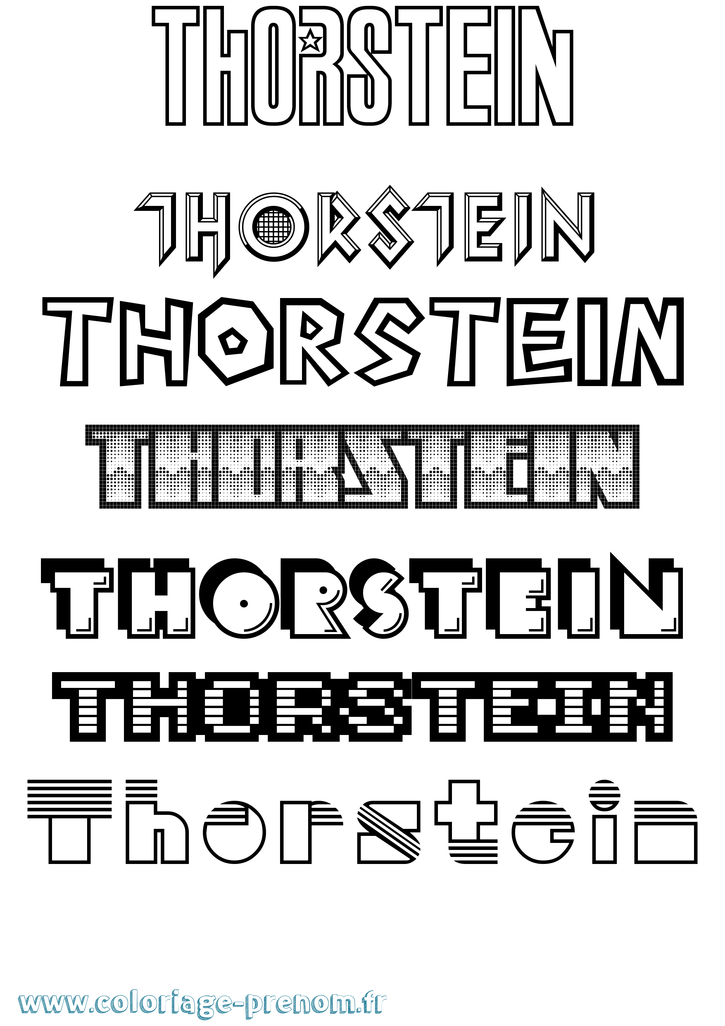 Coloriage Thorstein Jeux Vidéos Coloriage prénom Thorstein Jeux Vidéos