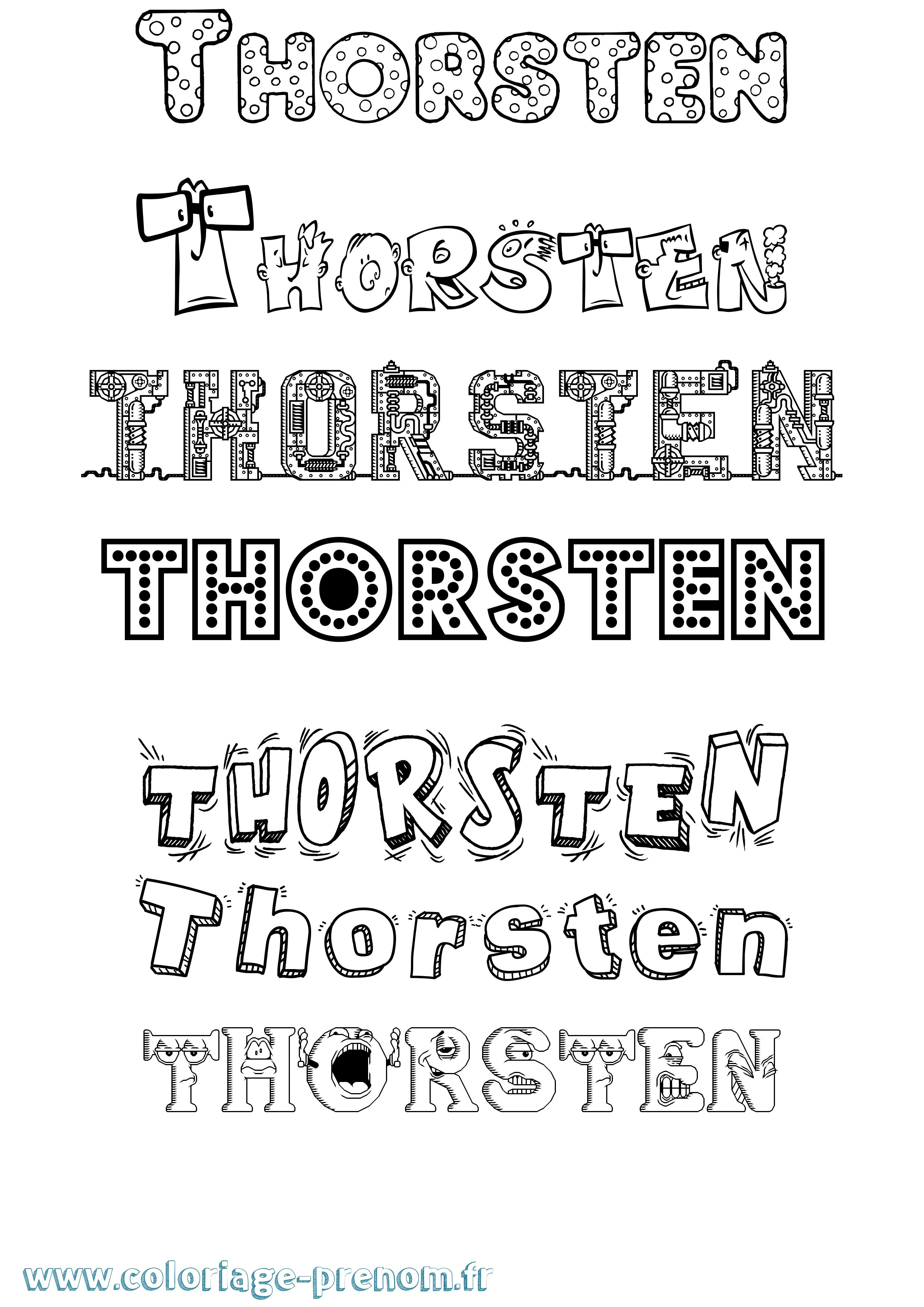 Coloriage Thorsten Fun Coloriage prénom Thorsten Fun