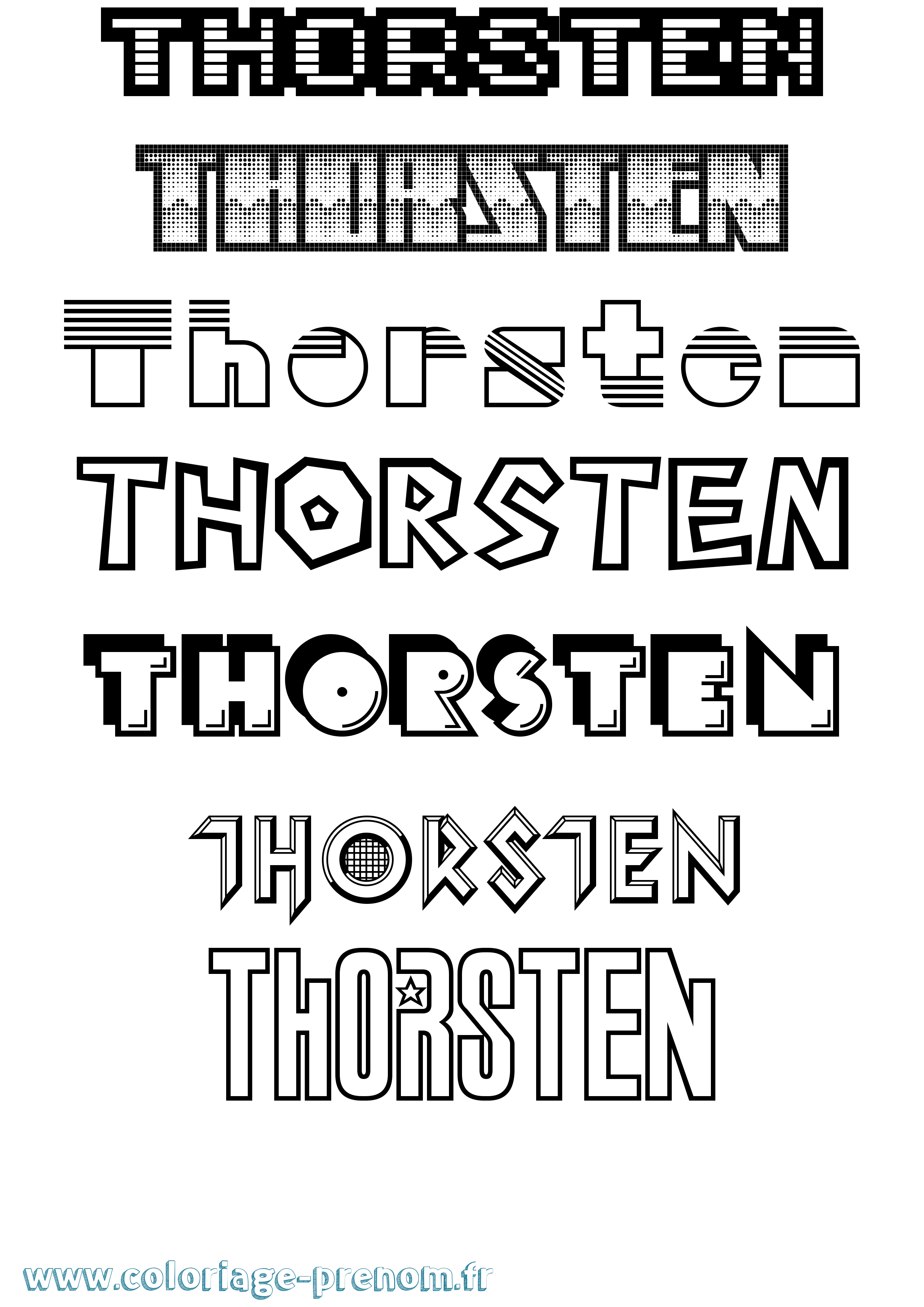 Coloriage Thorsten Jeux Vidéos Coloriage prénom Thorsten Jeux Vidéos