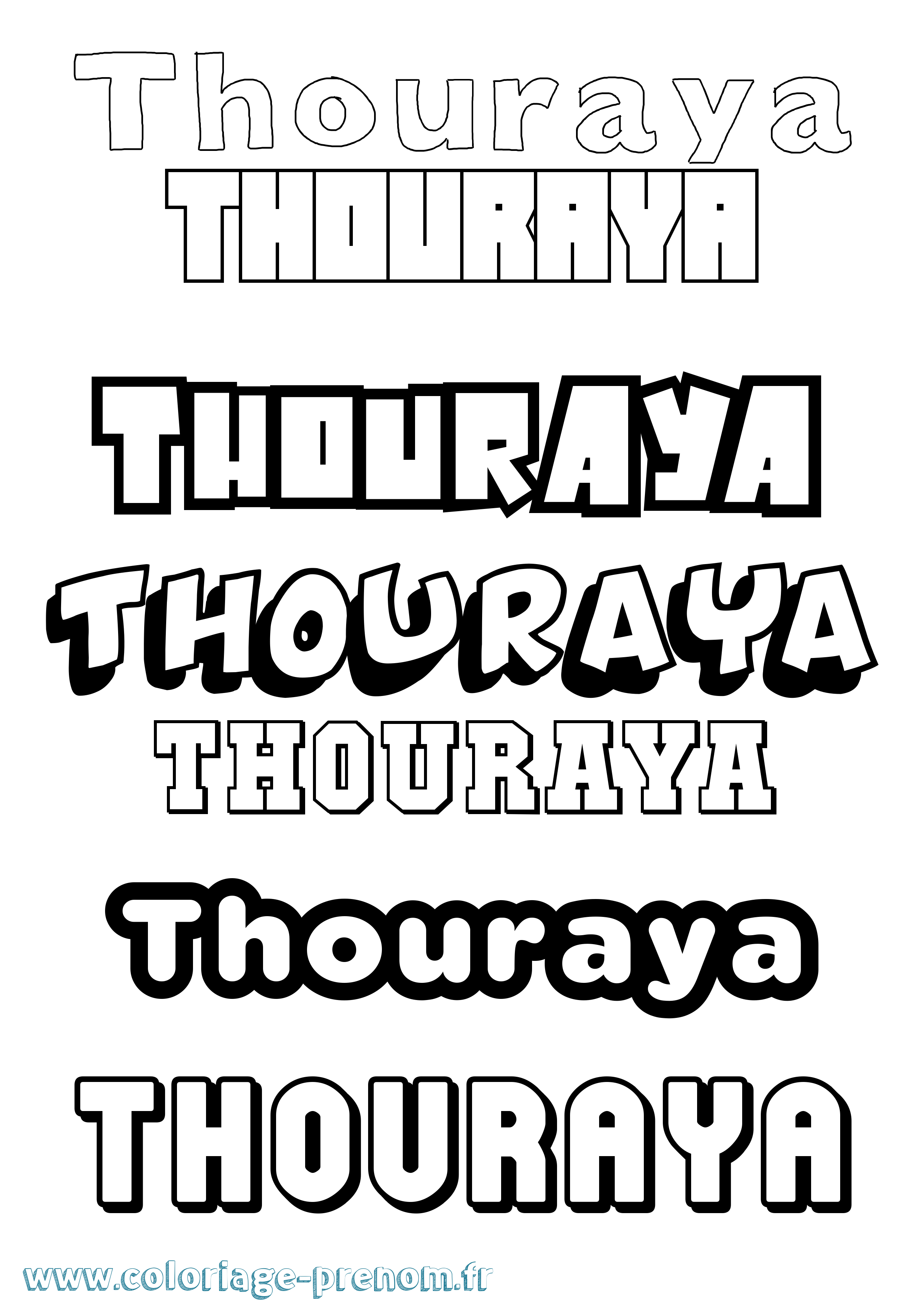 Coloriage Thouraya Simple Coloriage prénom Thouraya Simple