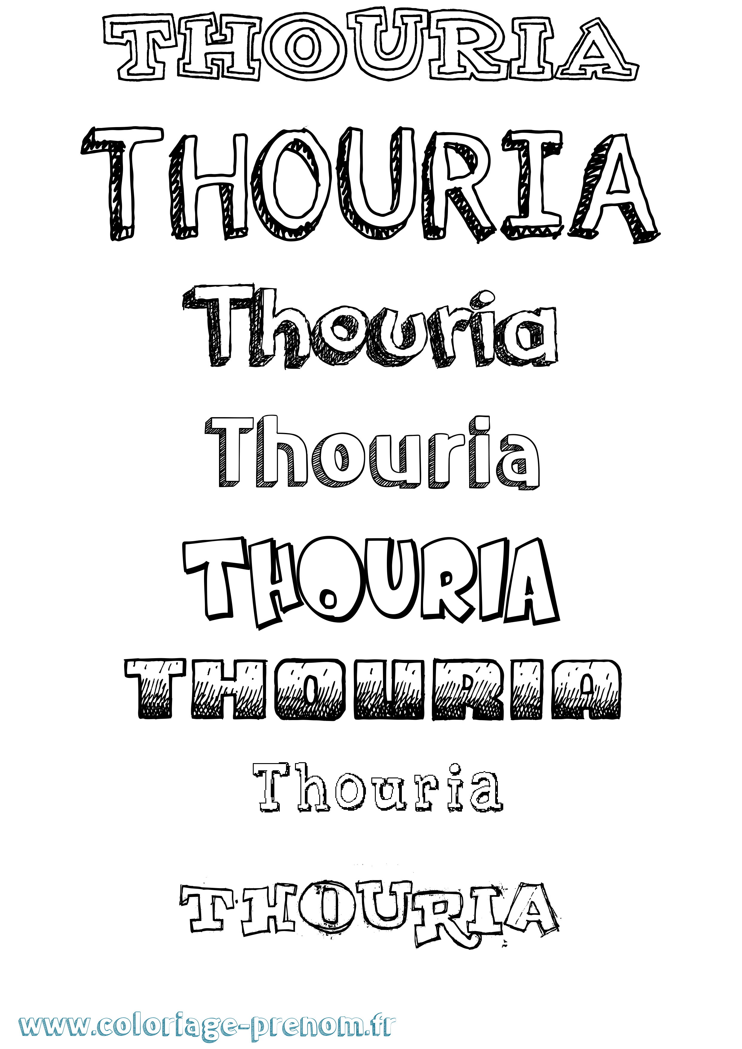 Coloriage Thouria Dessiné Coloriage prénom Thouria Dessiné