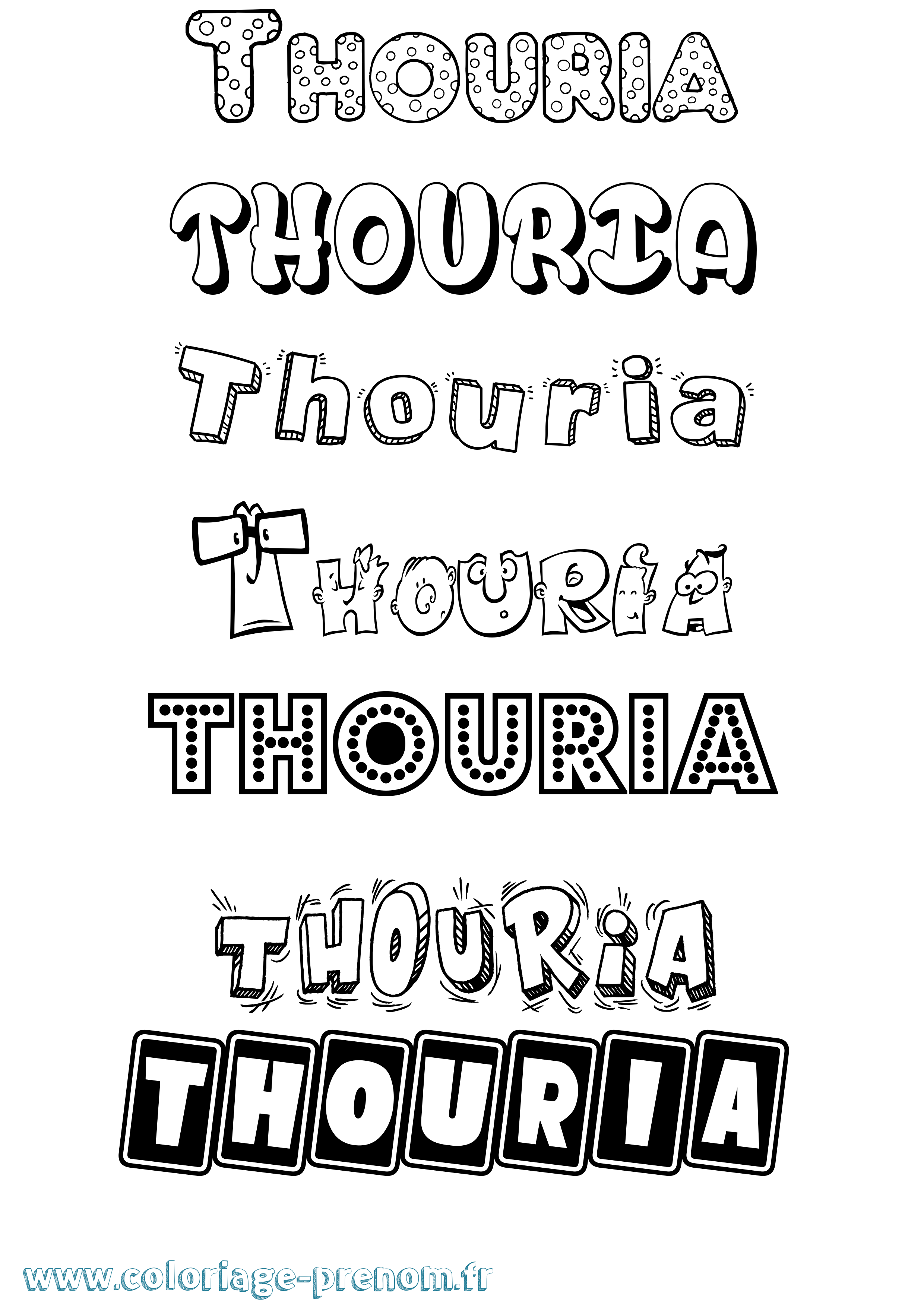 Coloriage Thouria Fun Coloriage prénom Thouria Fun