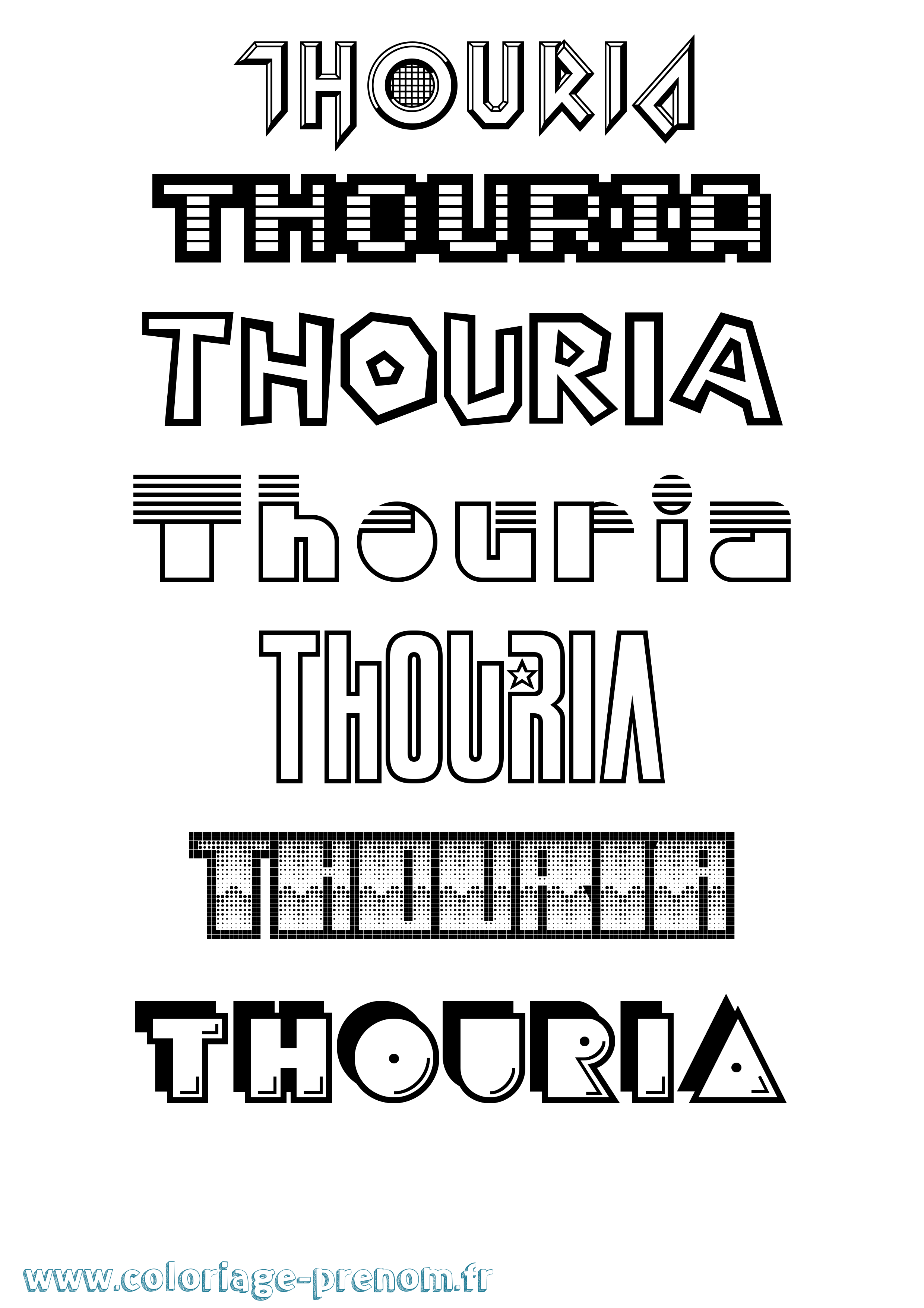 Coloriage Thouria Jeux Vidéos Coloriage prénom Thouria Jeux Vidéos