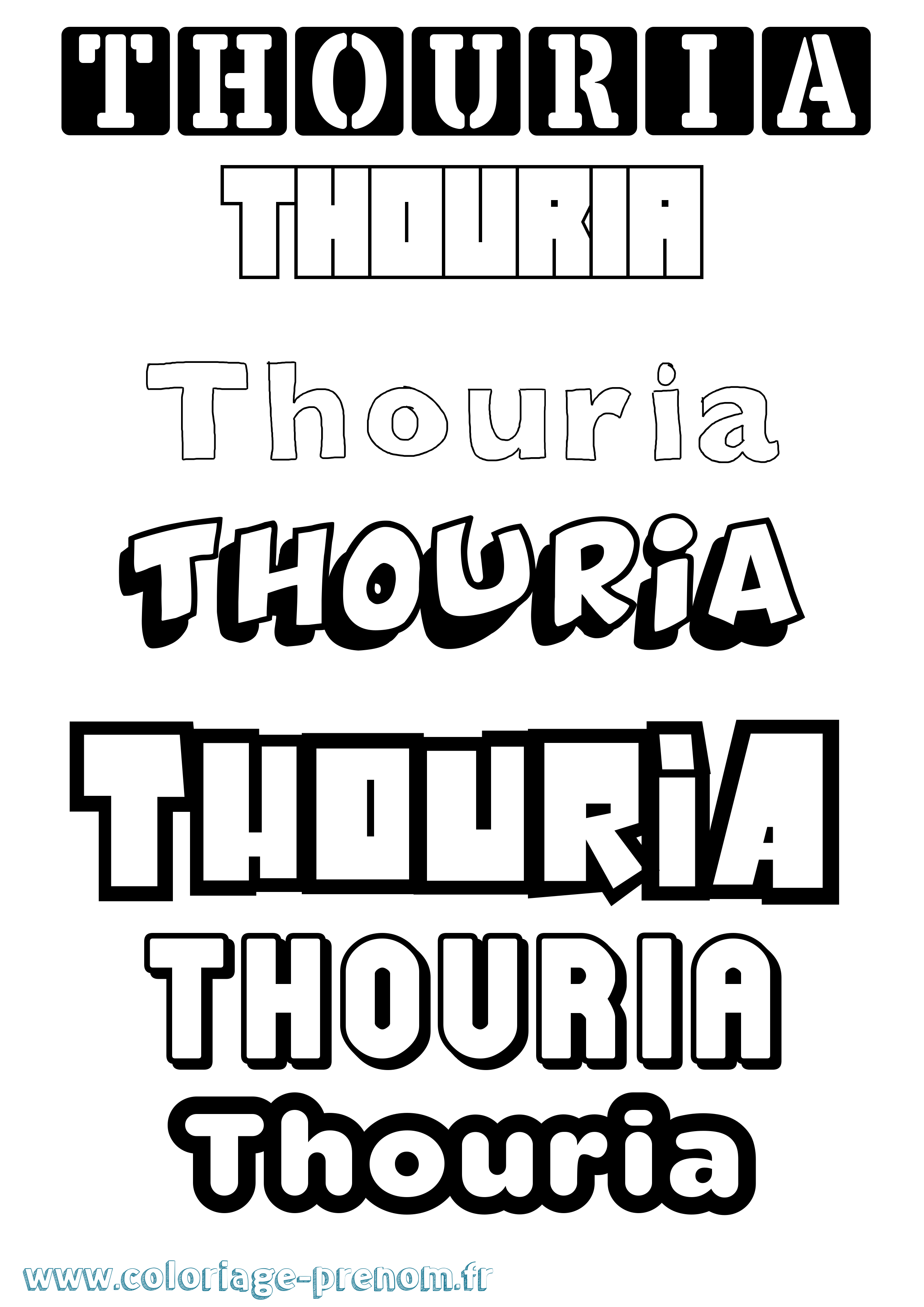 Coloriage Thouria Simple Coloriage prénom Thouria Simple
