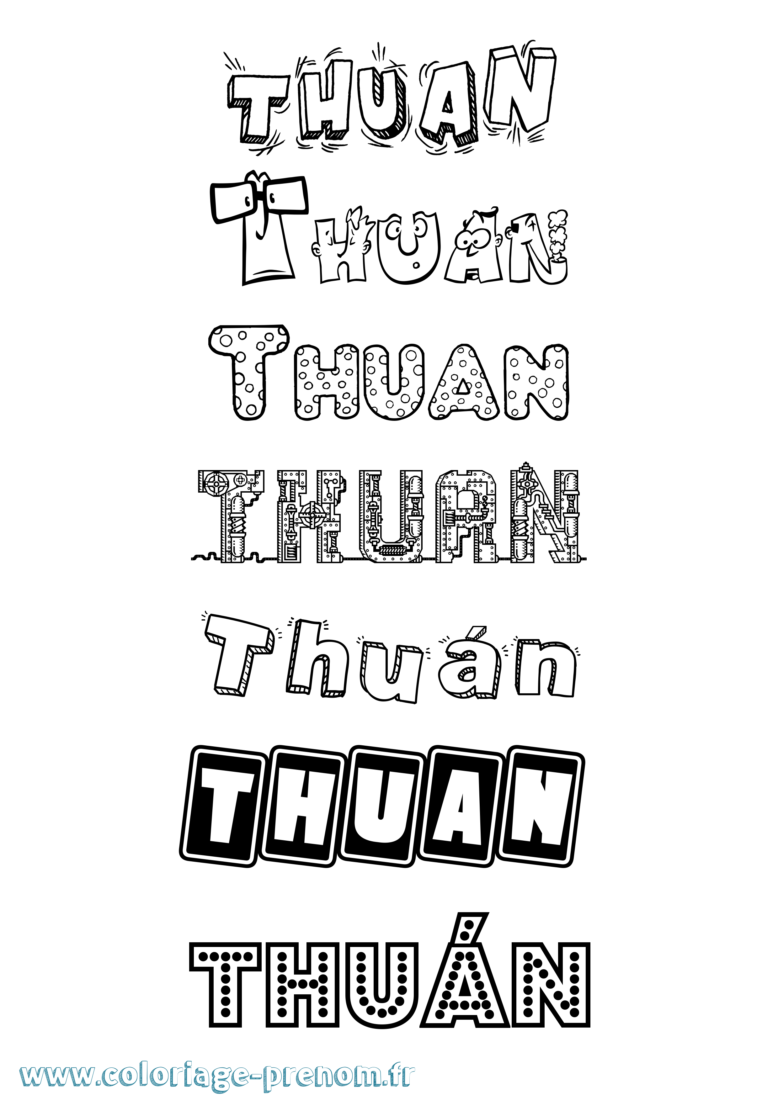 Coloriage Thuán Fun Coloriage prénom Thuán Fun