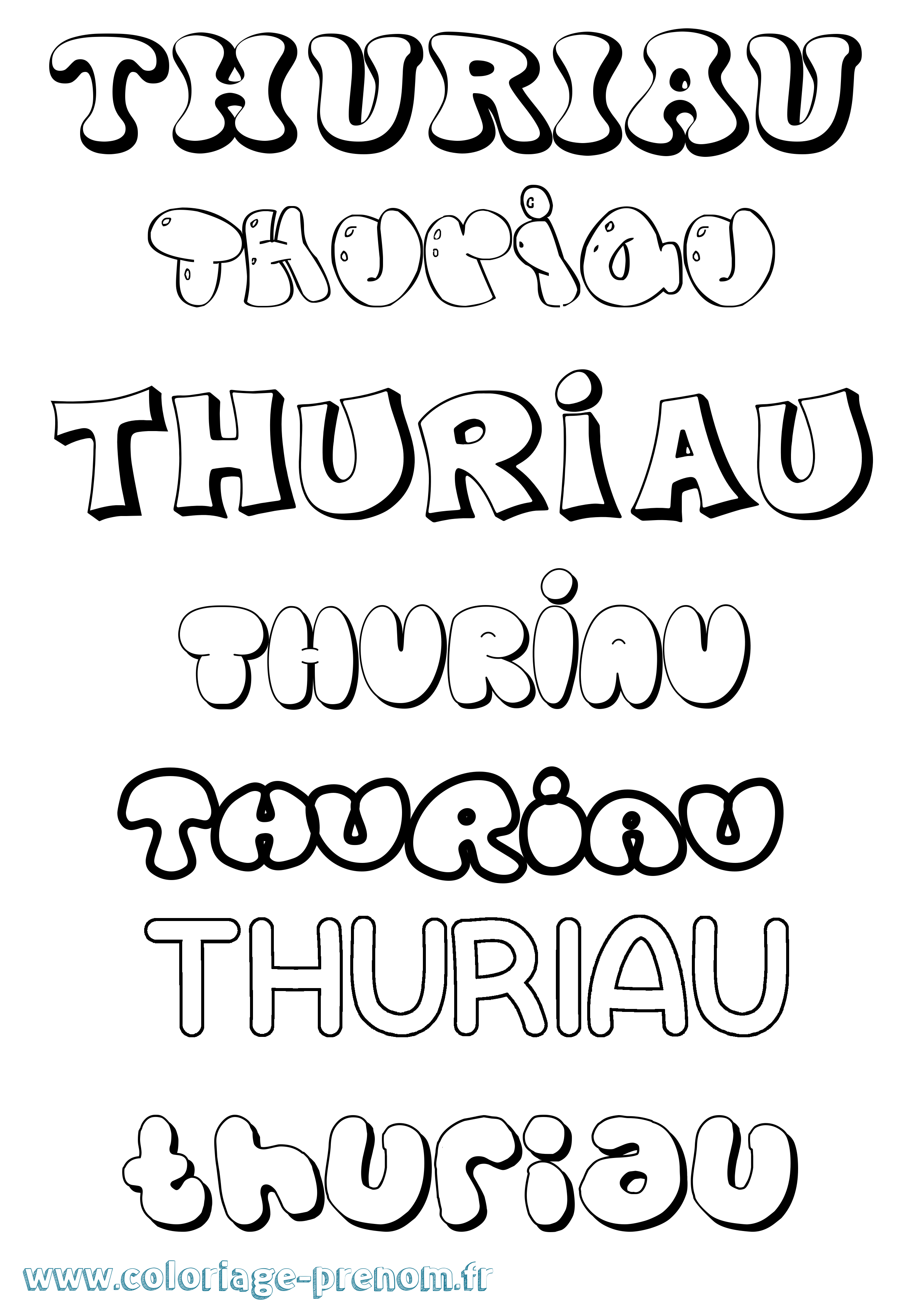 Coloriage Thuriau Bubble Coloriage prénom Thuriau Bubble