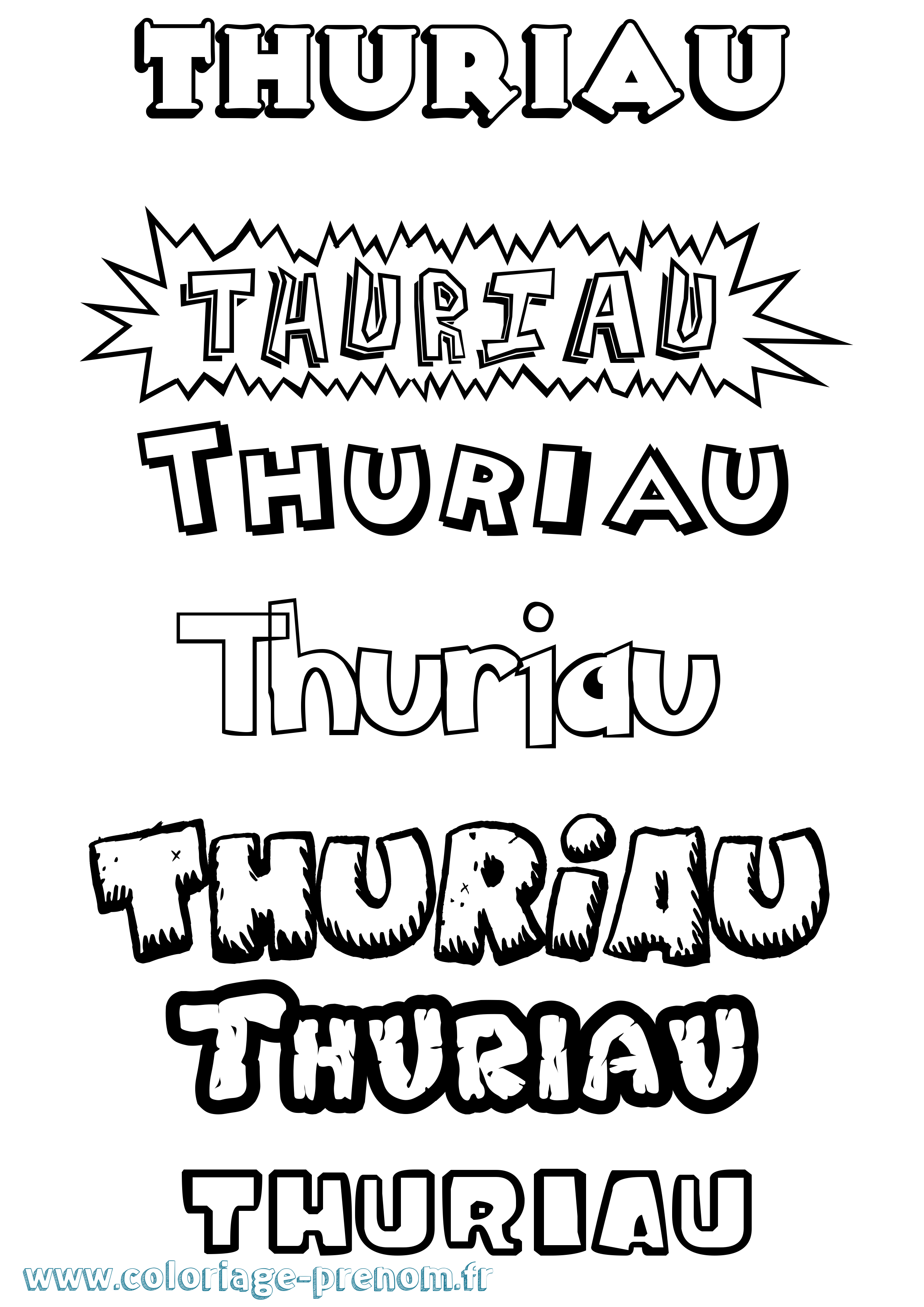 Coloriage Thuriau Dessin Animé Coloriage prénom Thuriau Dessin Animé
