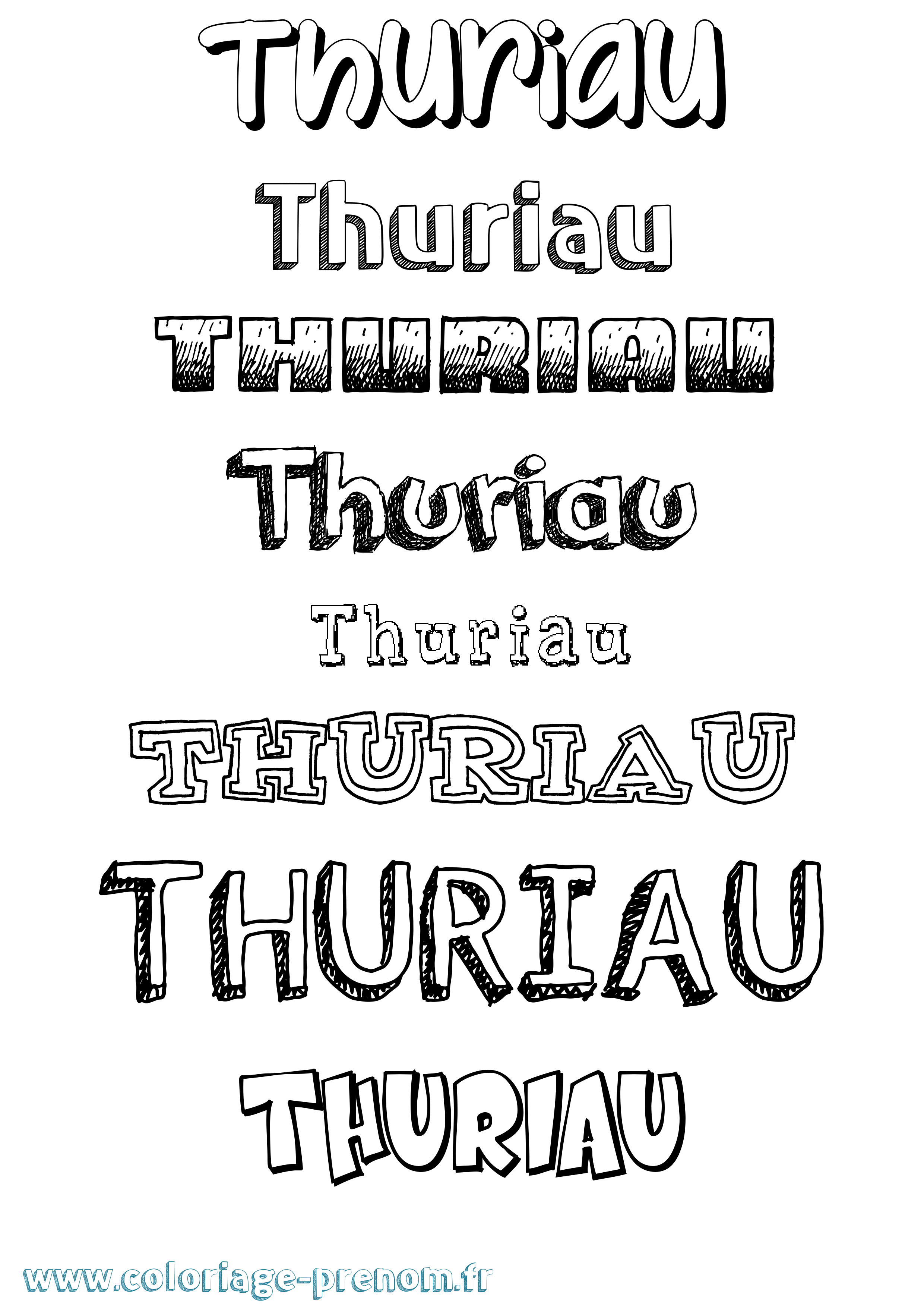 Coloriage Thuriau Dessiné Coloriage prénom Thuriau Dessiné