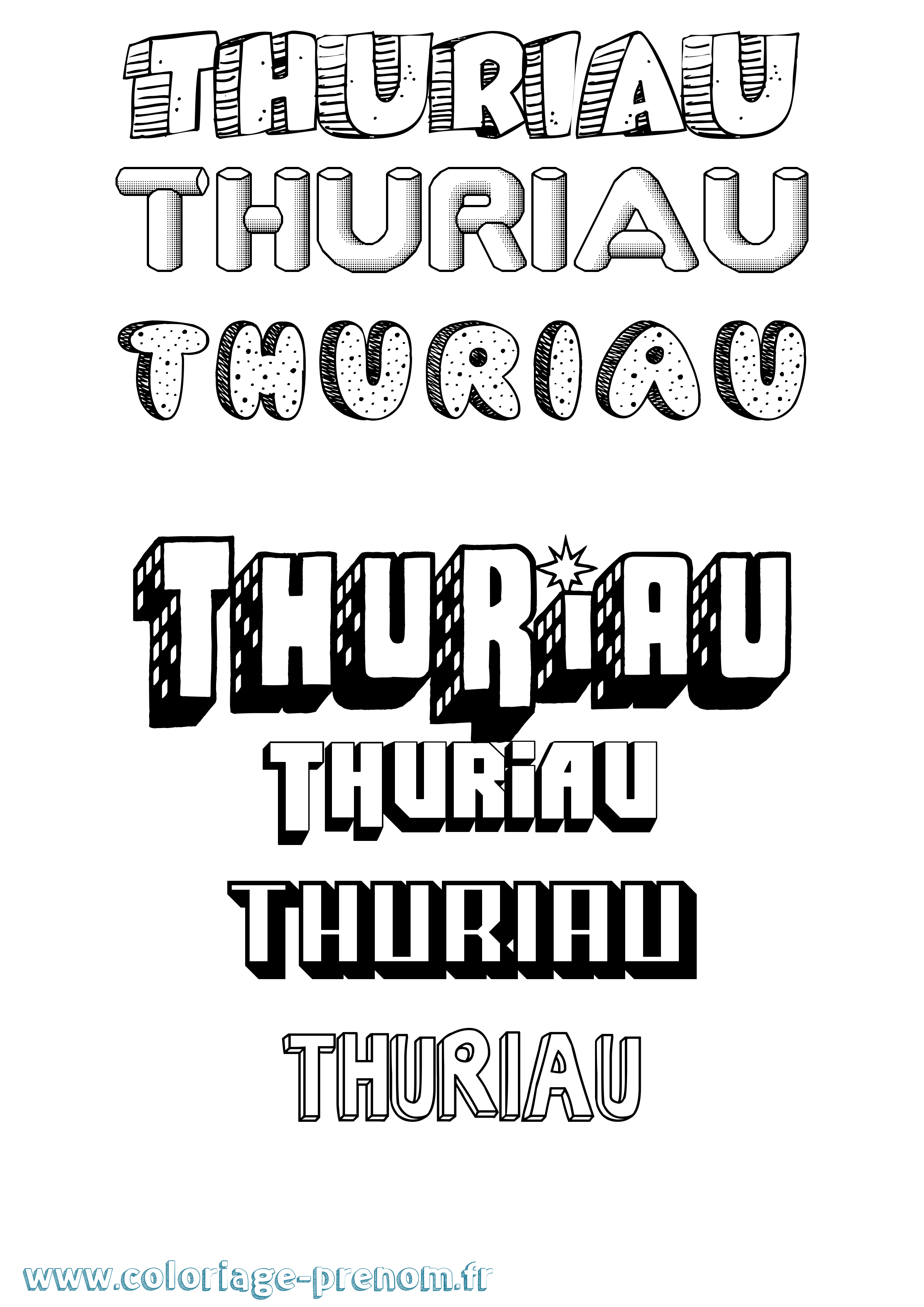 Coloriage Thuriau Effet 3D Coloriage prénom Thuriau Effet 3D