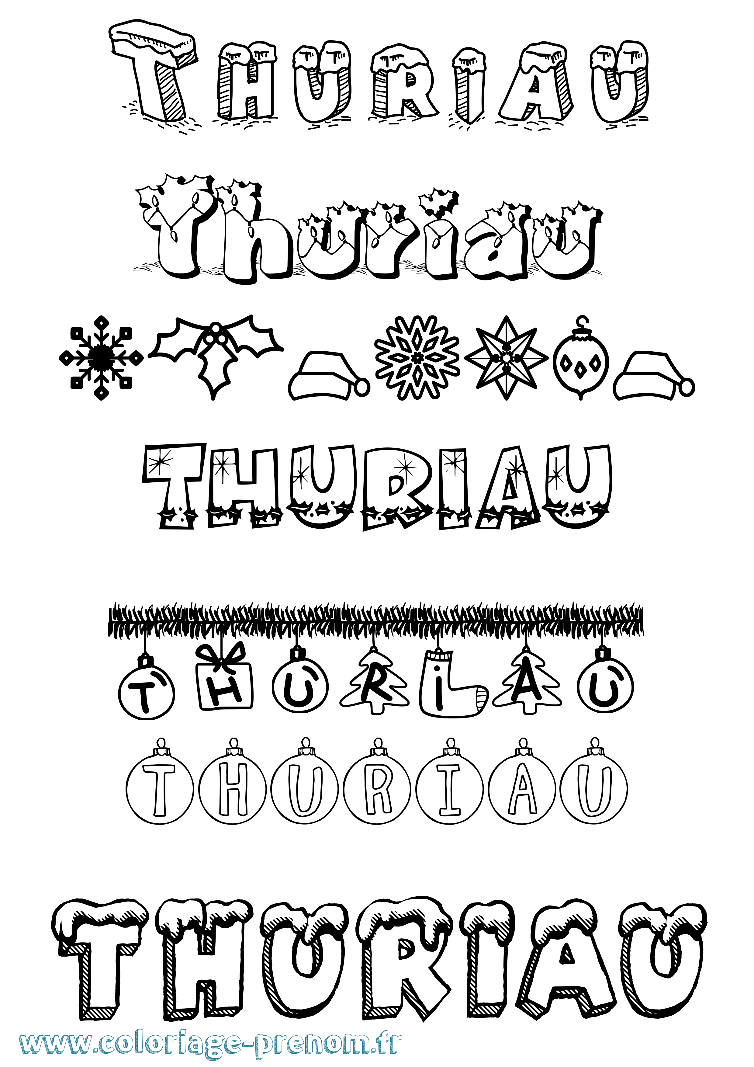 Coloriage Thuriau Noël Coloriage prénom Thuriau Noël