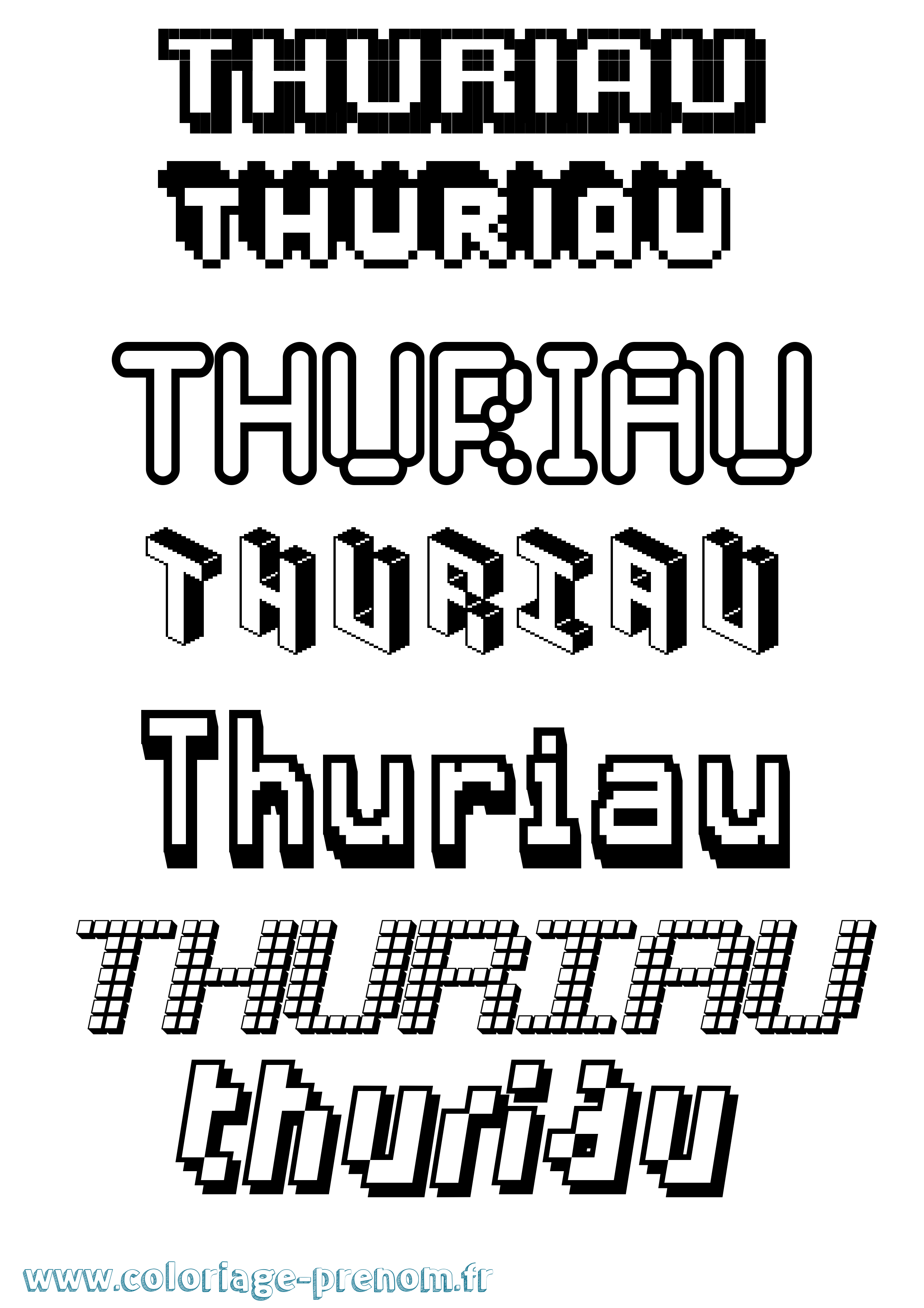 Coloriage Thuriau Pixel Coloriage prénom Thuriau Pixel
