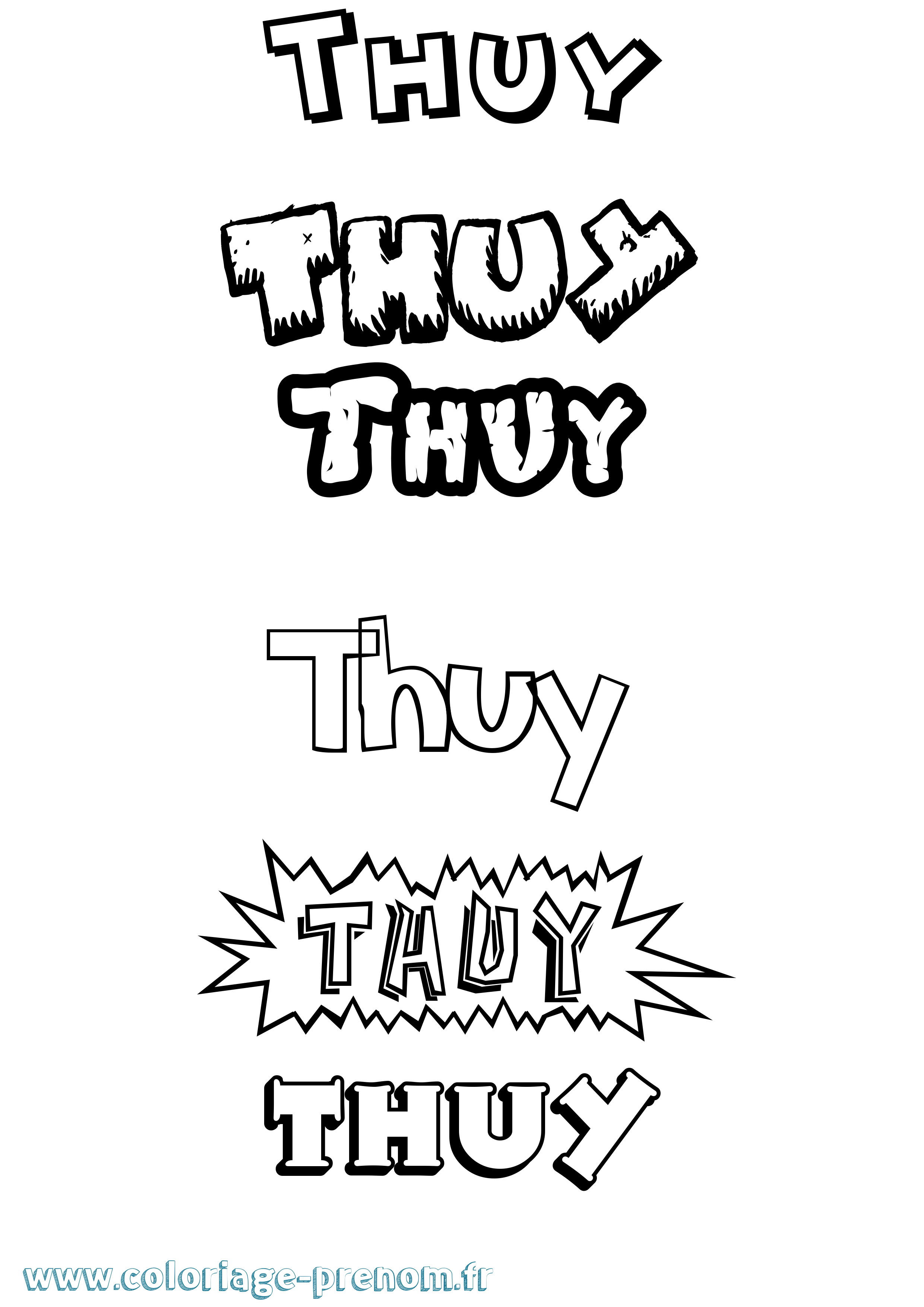 Coloriage Thuy Dessin Animé Coloriage prénom Thuy Dessin Animé