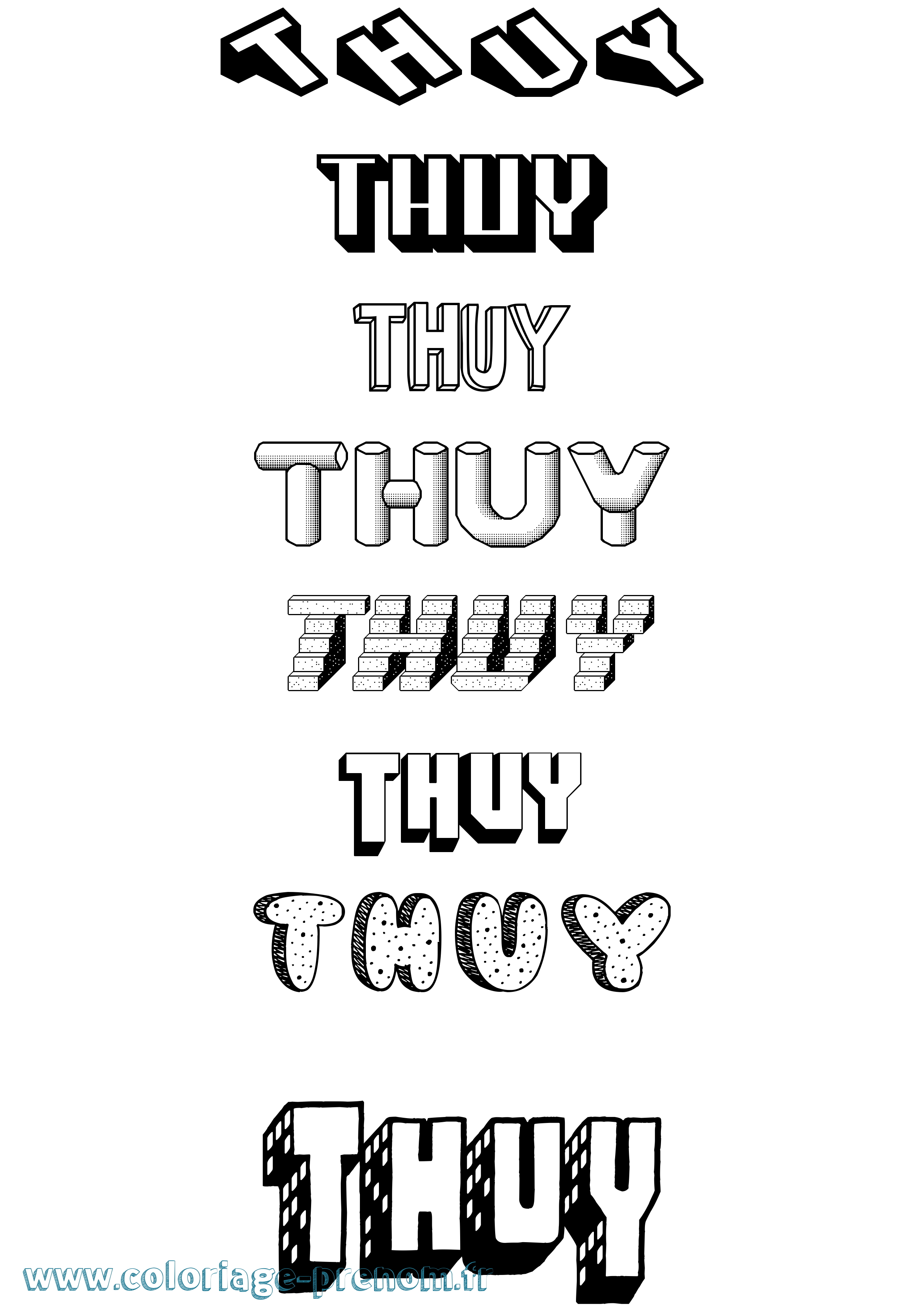 Coloriage Thuy Effet 3D Coloriage prénom Thuy Effet 3D