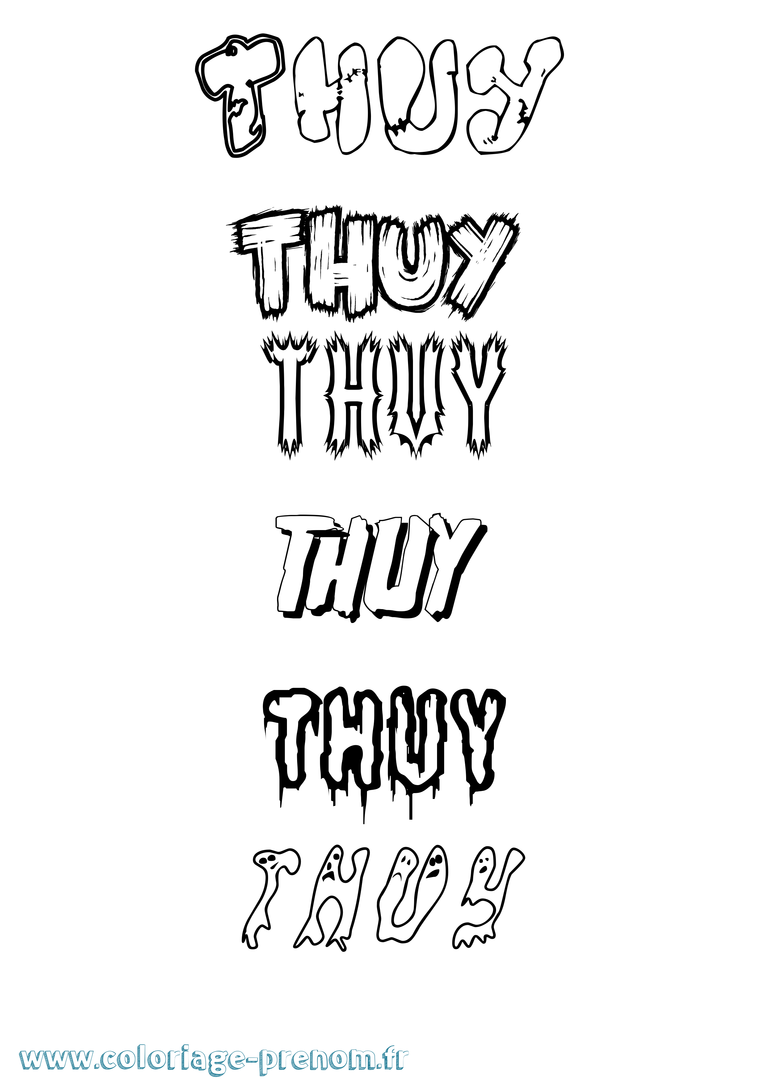 Coloriage Thuy Frisson Coloriage prénom Thuy Frisson